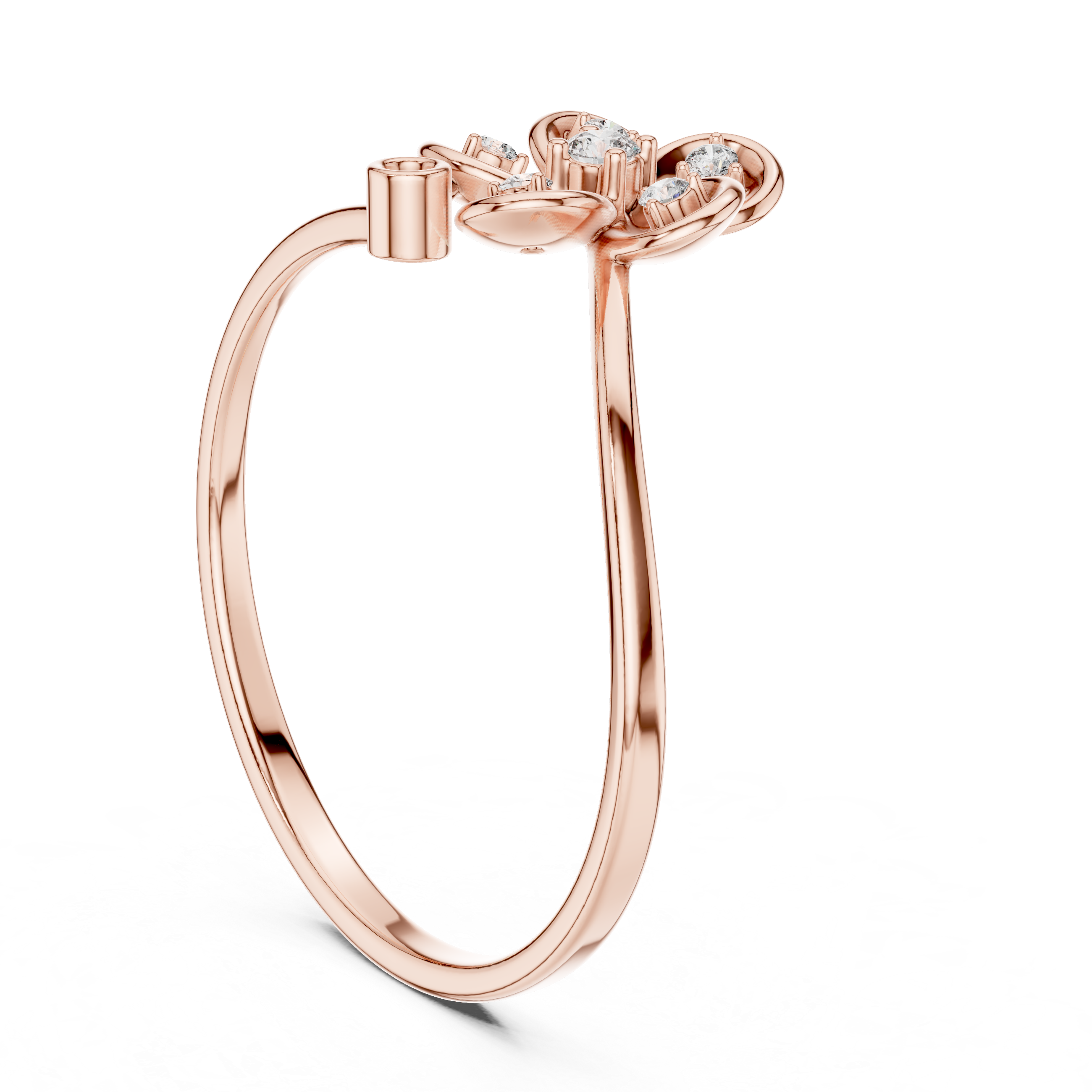 Floral Sparkle Lab Grown Diamond Ring in Rose Gold – IGI Certified