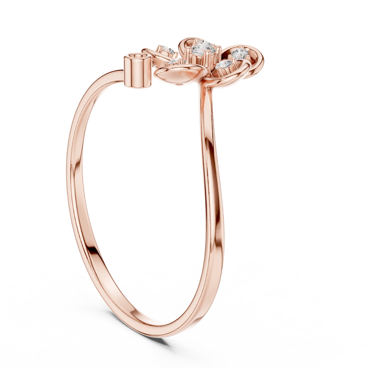 Floral Sparkle Lab Grown Diamond Ring in Rose Gold – IGI Certified