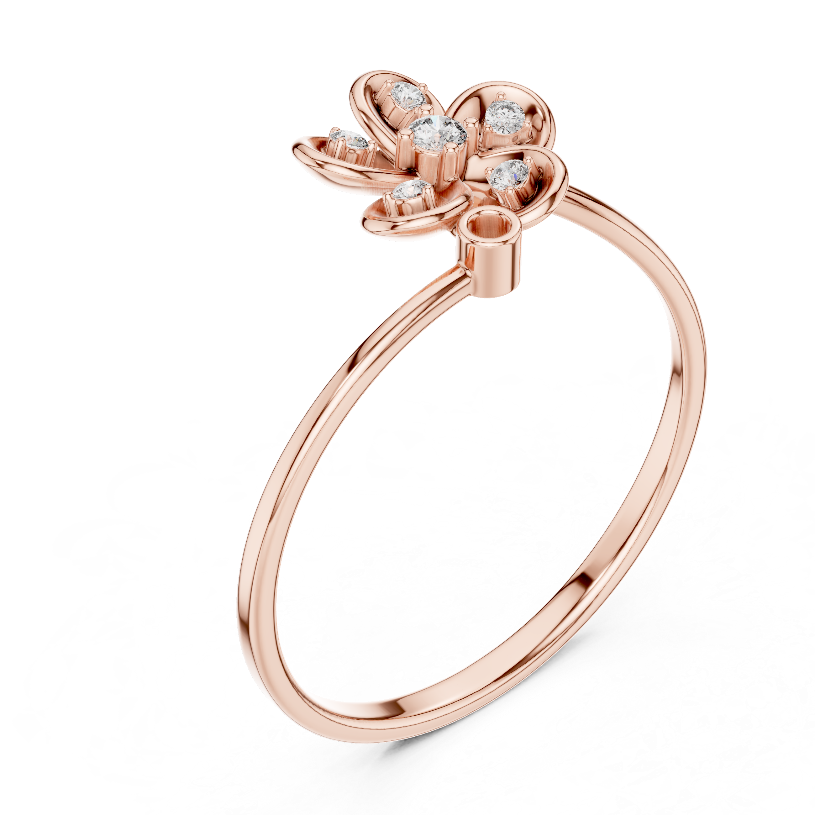 Floral Sparkle Lab Grown Diamond Ring in Rose Gold – IGI Certified