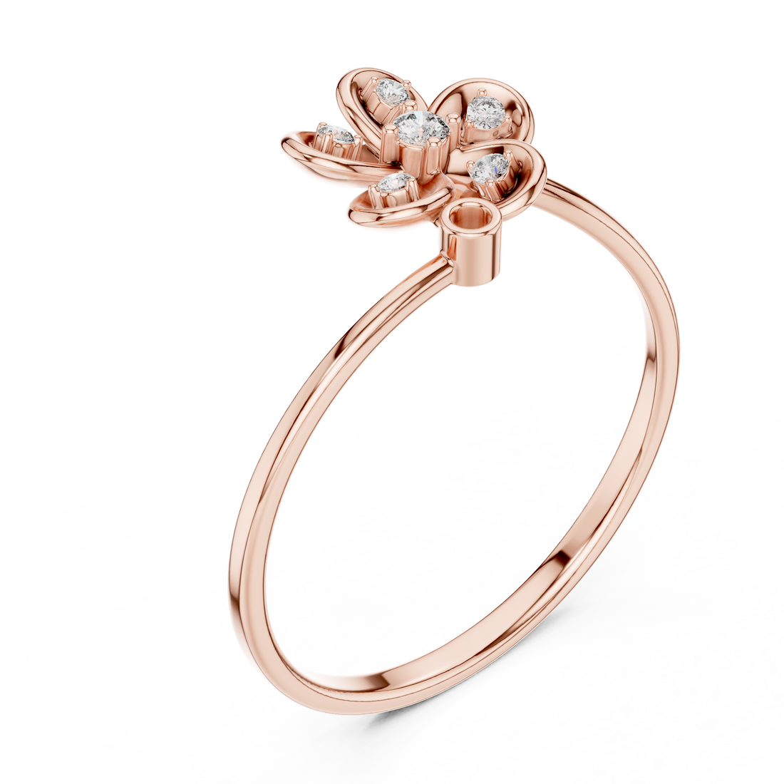 Floral Sparkle Lab Grown Diamond Ring in Rose Gold – IGI Certified