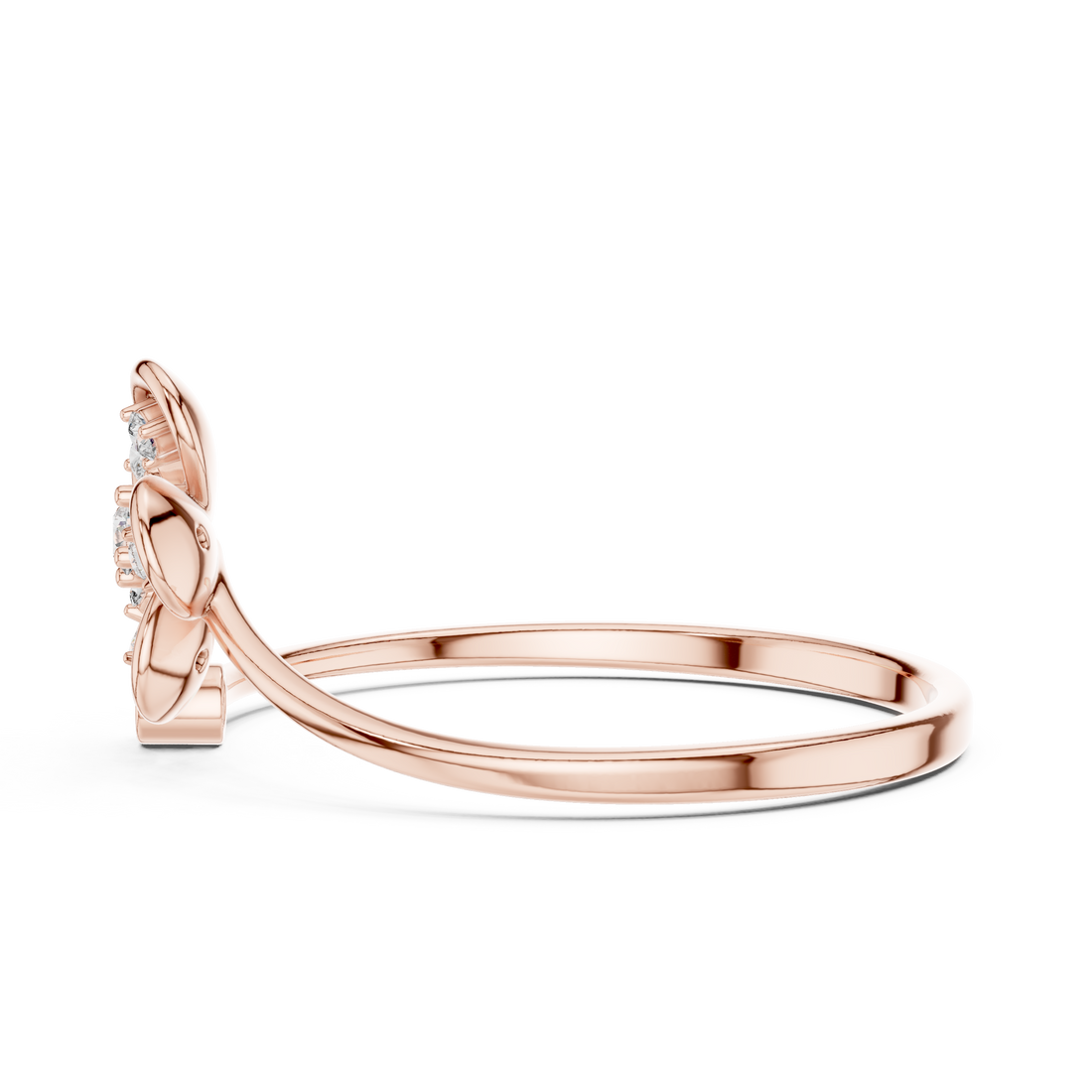 Floral Sparkle Lab Grown Diamond Ring in Rose Gold – IGI Certified