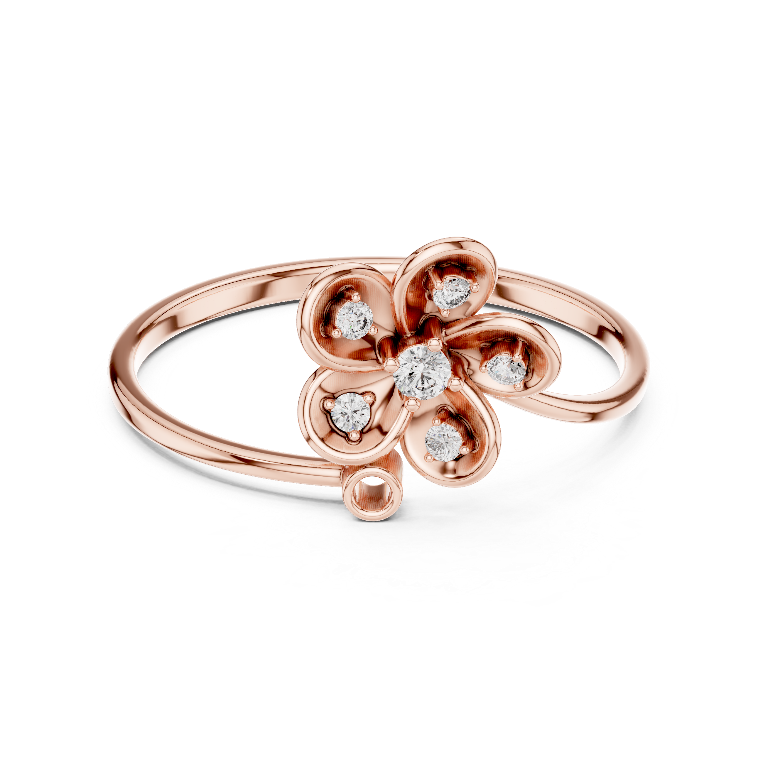 Floral Sparkle Lab Grown Diamond Ring in Rose Gold – IGI Certified