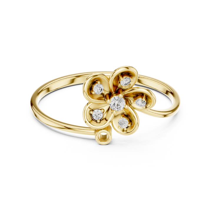 Floral Sparkle Lab Grown Diamond Ring in Rose Gold – IGI Certified