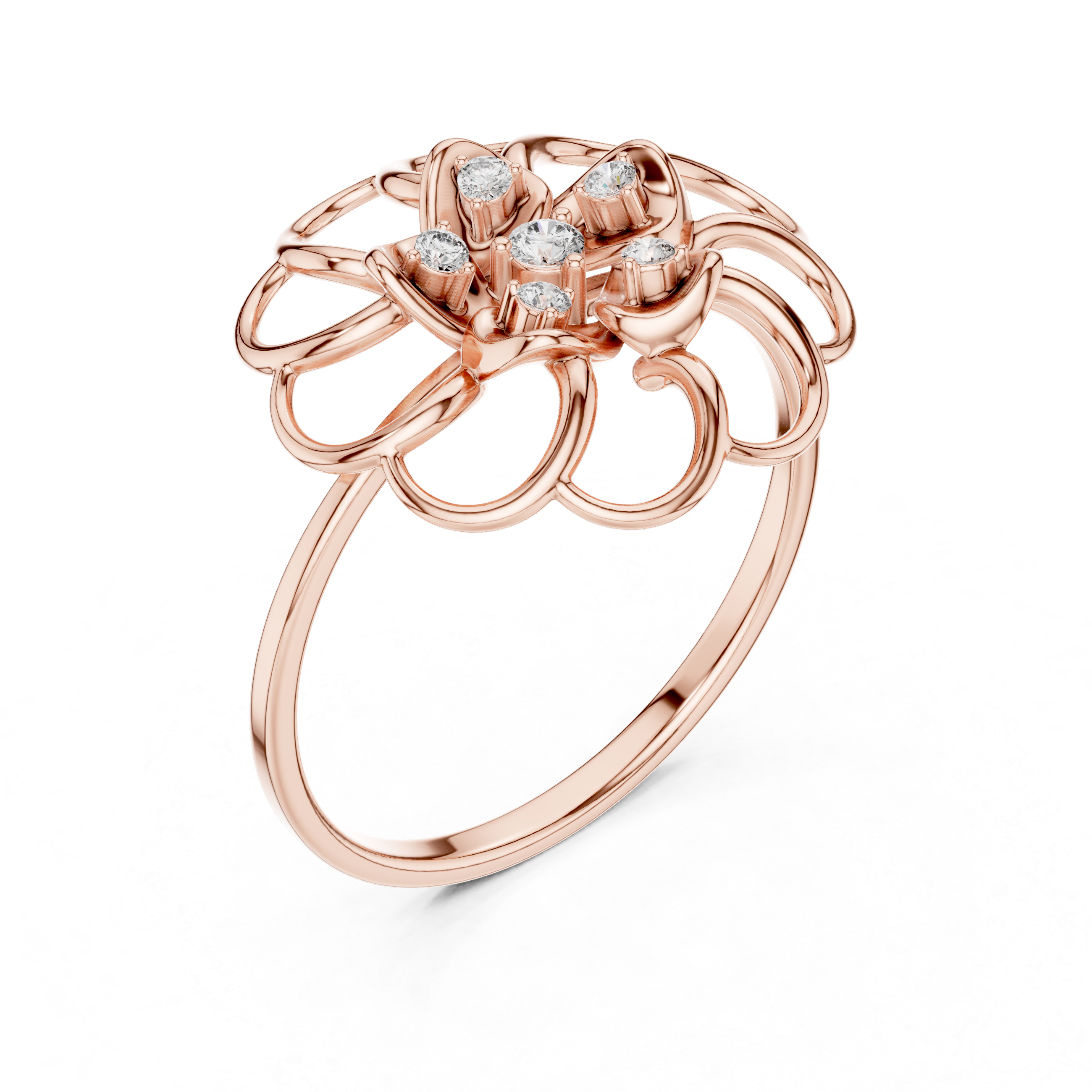 Elegant Floral Cluster Lab Grown Diamond Ring