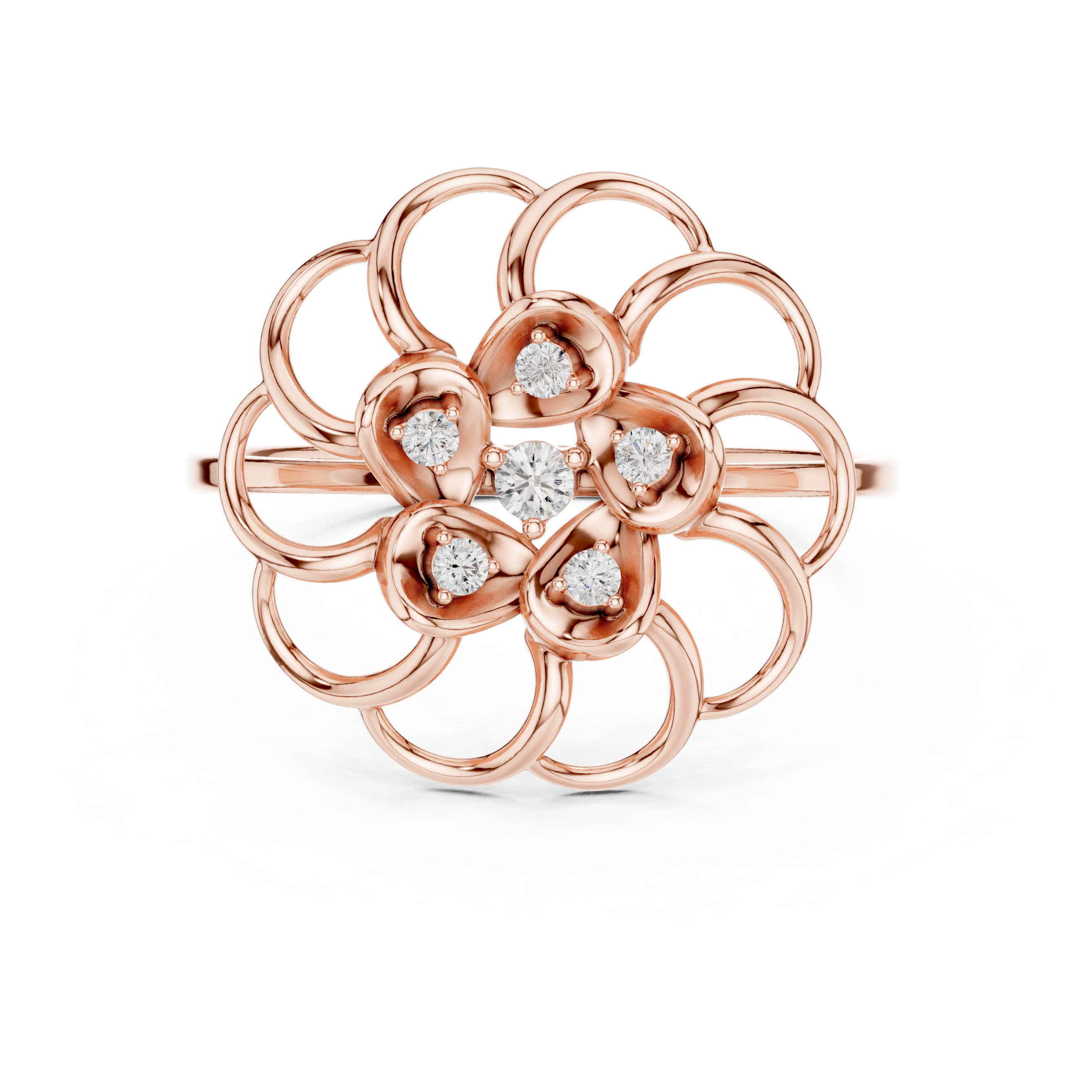 Elegant Floral Cluster Lab Grown Diamond Ring