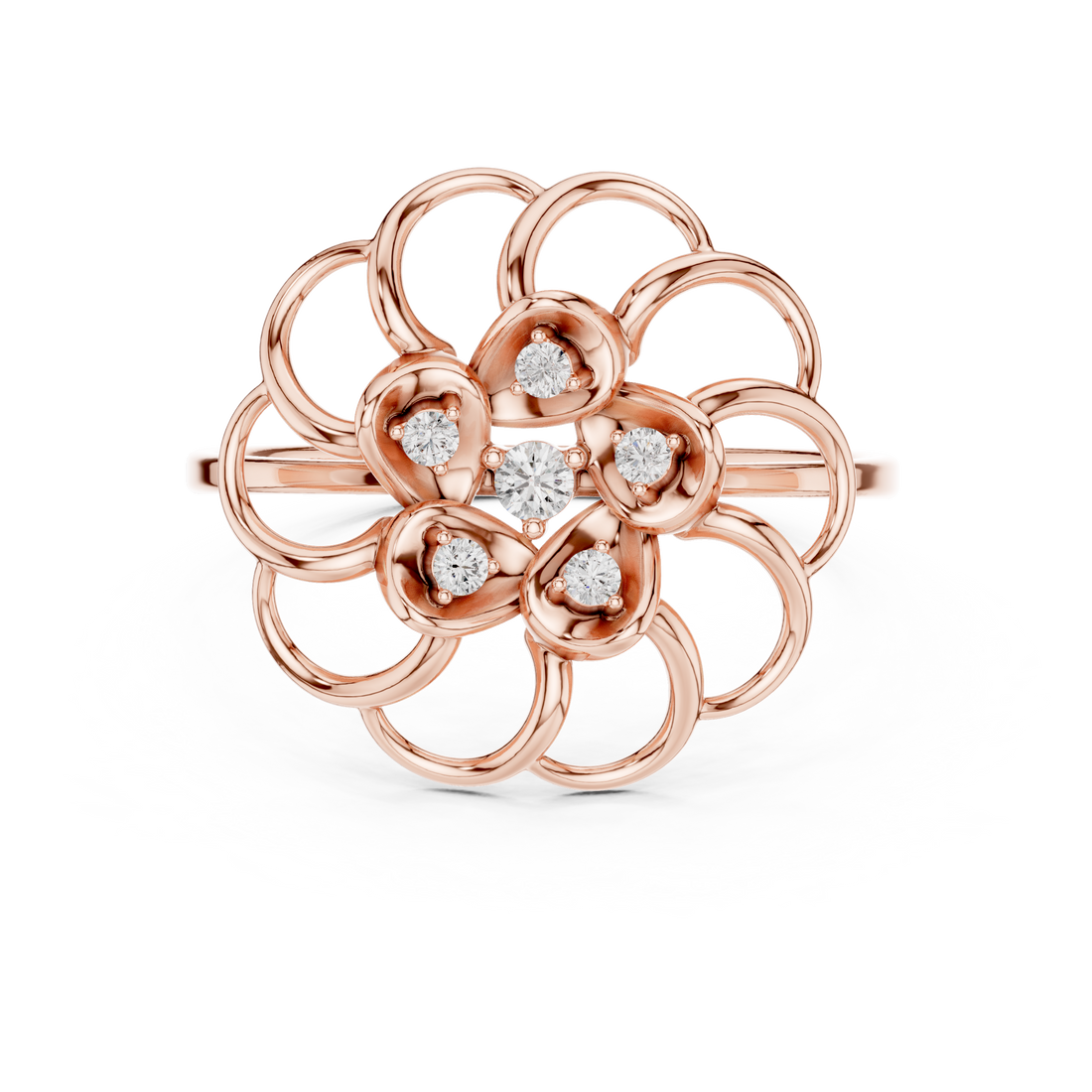 Elegant Floral Cluster Lab Grown Diamond Ring