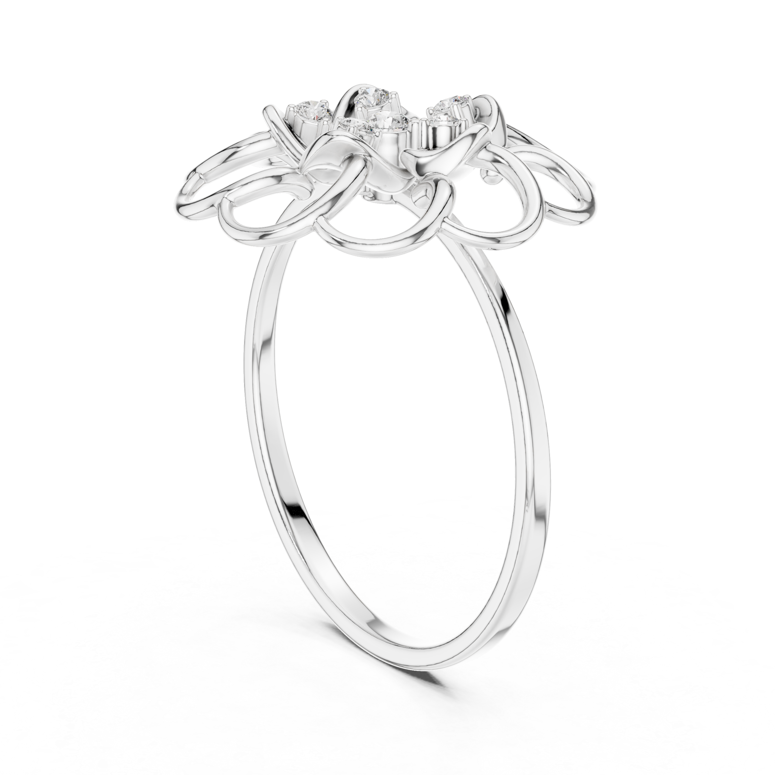 Elegant Floral Cluster Lab Grown Diamond Ring