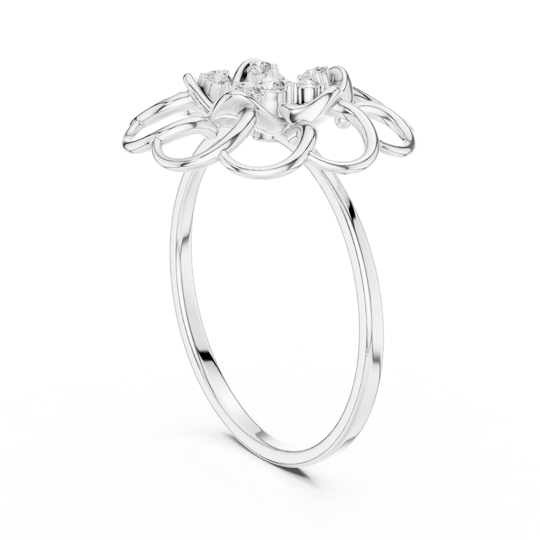 Elegant Floral Cluster Lab Grown Diamond Ring