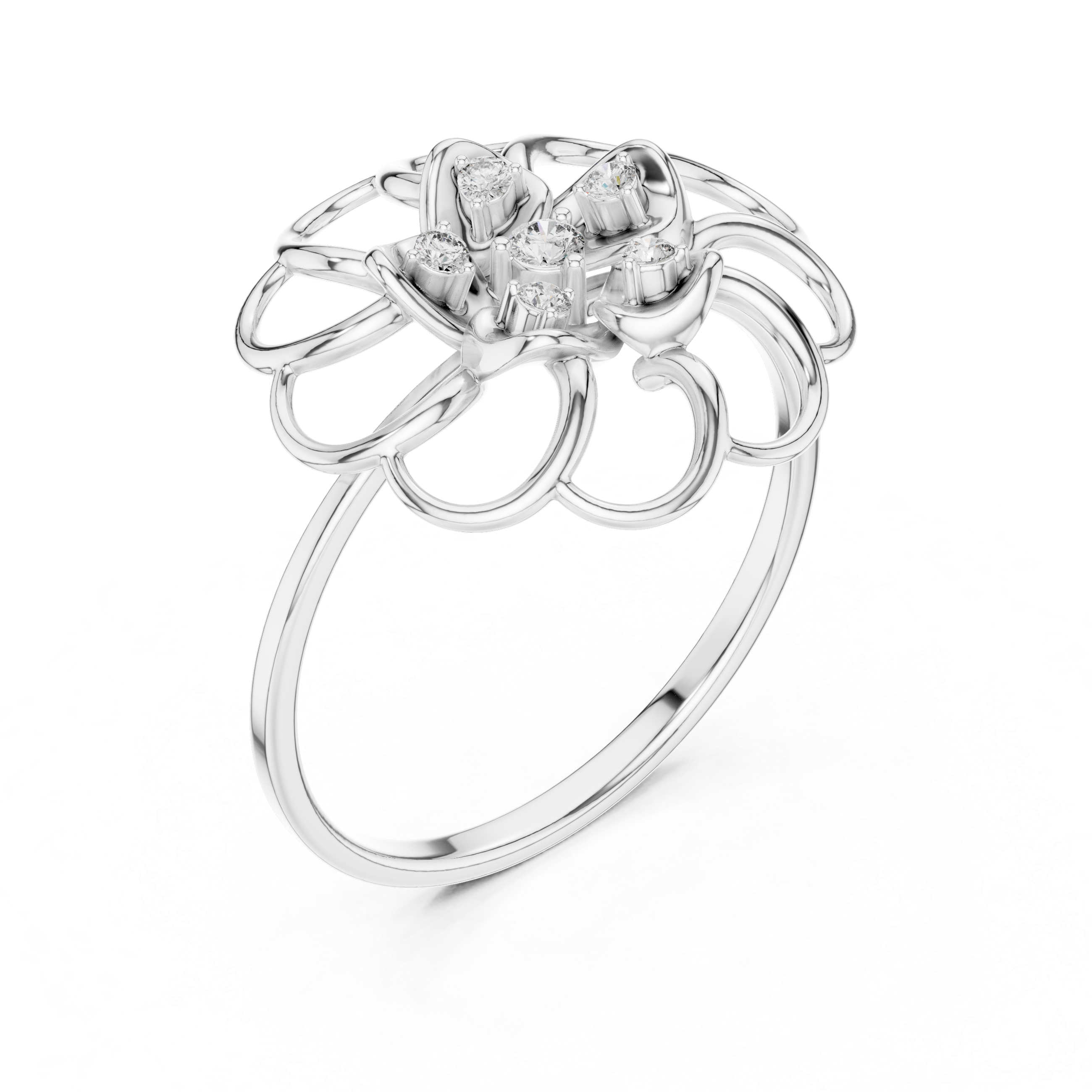 Elegant Floral Cluster Lab Grown Diamond Ring