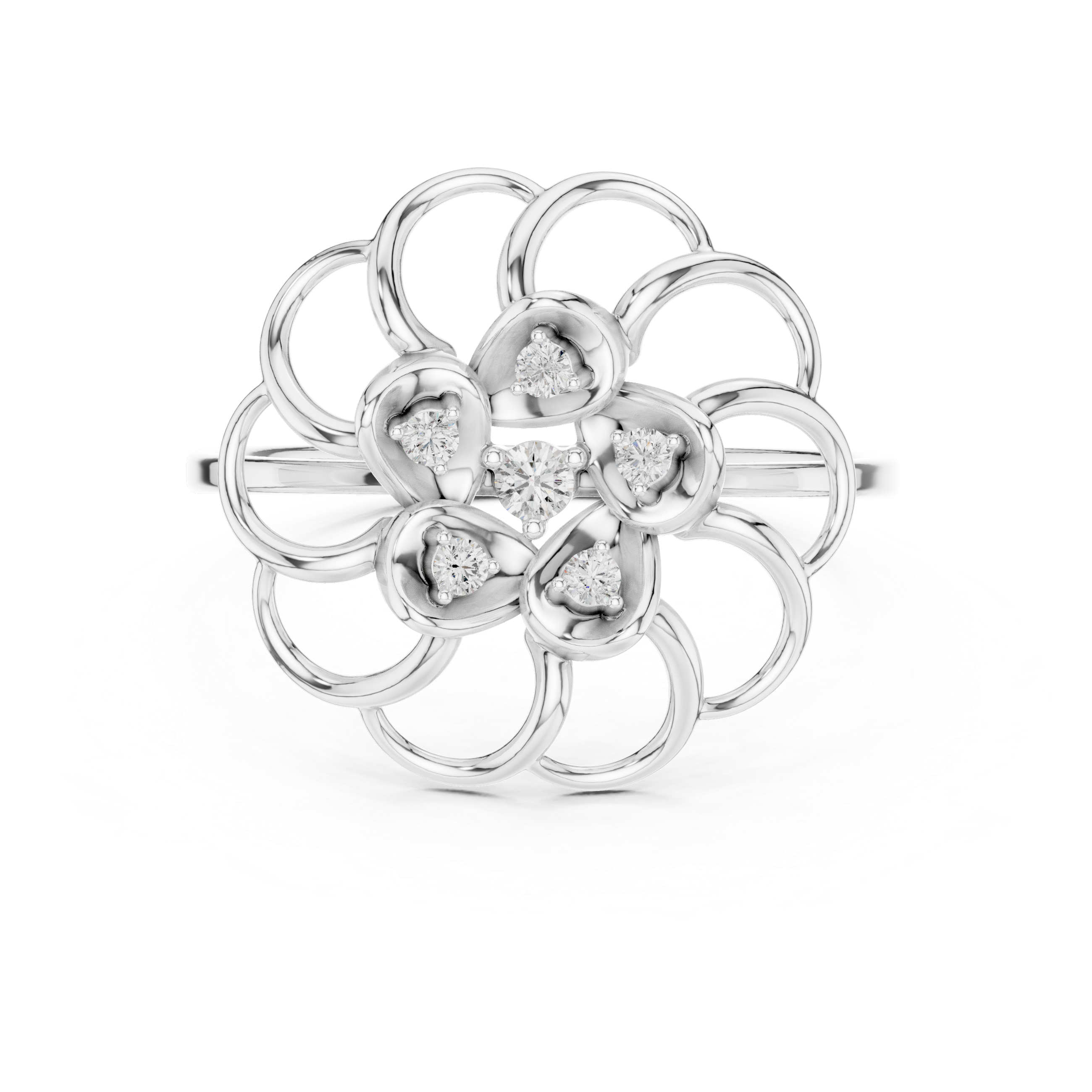 Elegant Floral Cluster Lab Grown Diamond Ring