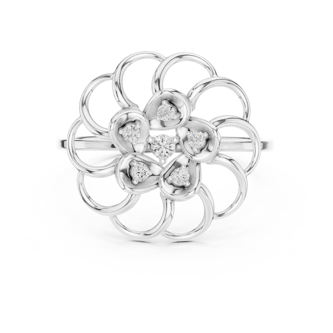 Elegant Floral Cluster Lab Grown Diamond Ring