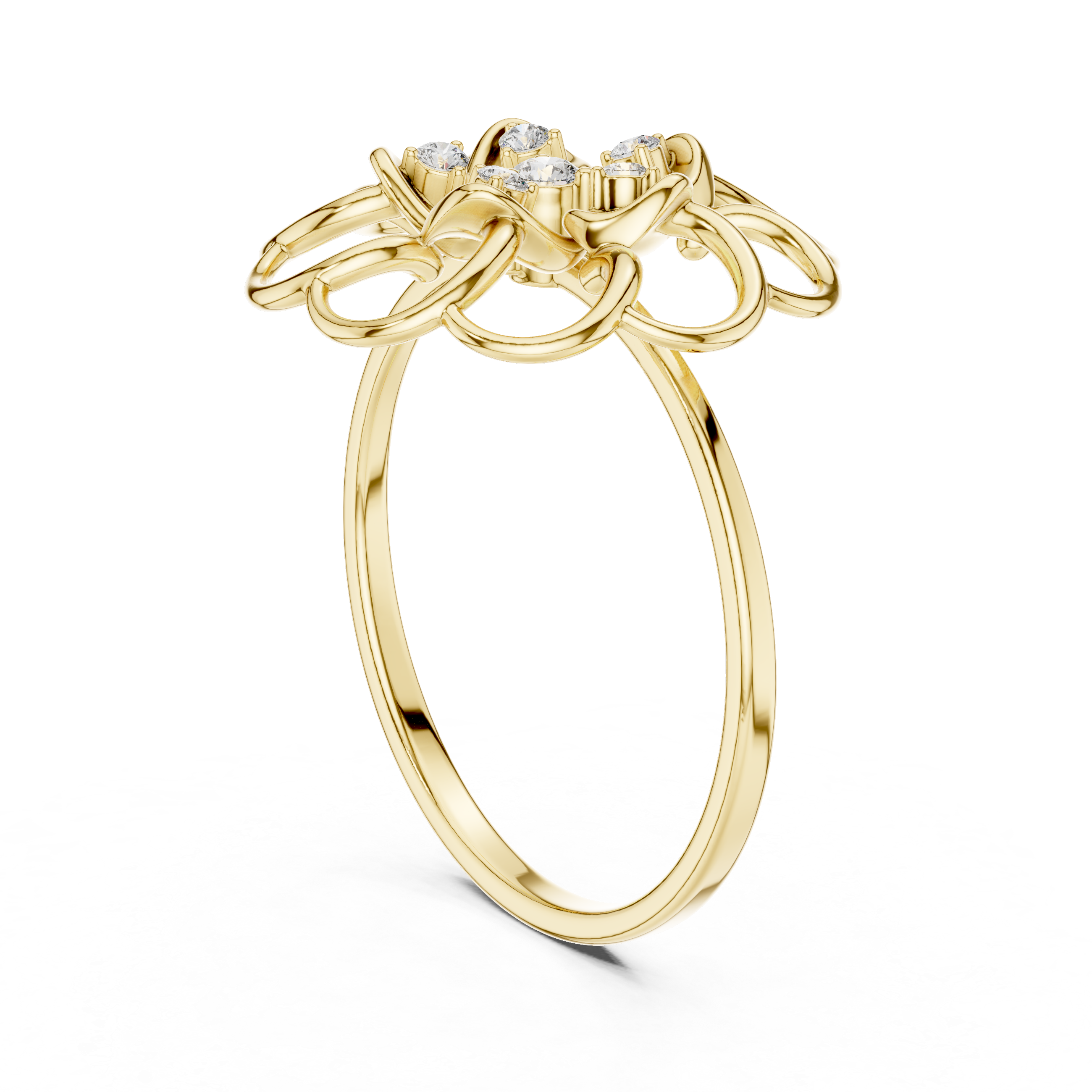 Elegant Floral Cluster Lab Grown Diamond Ring