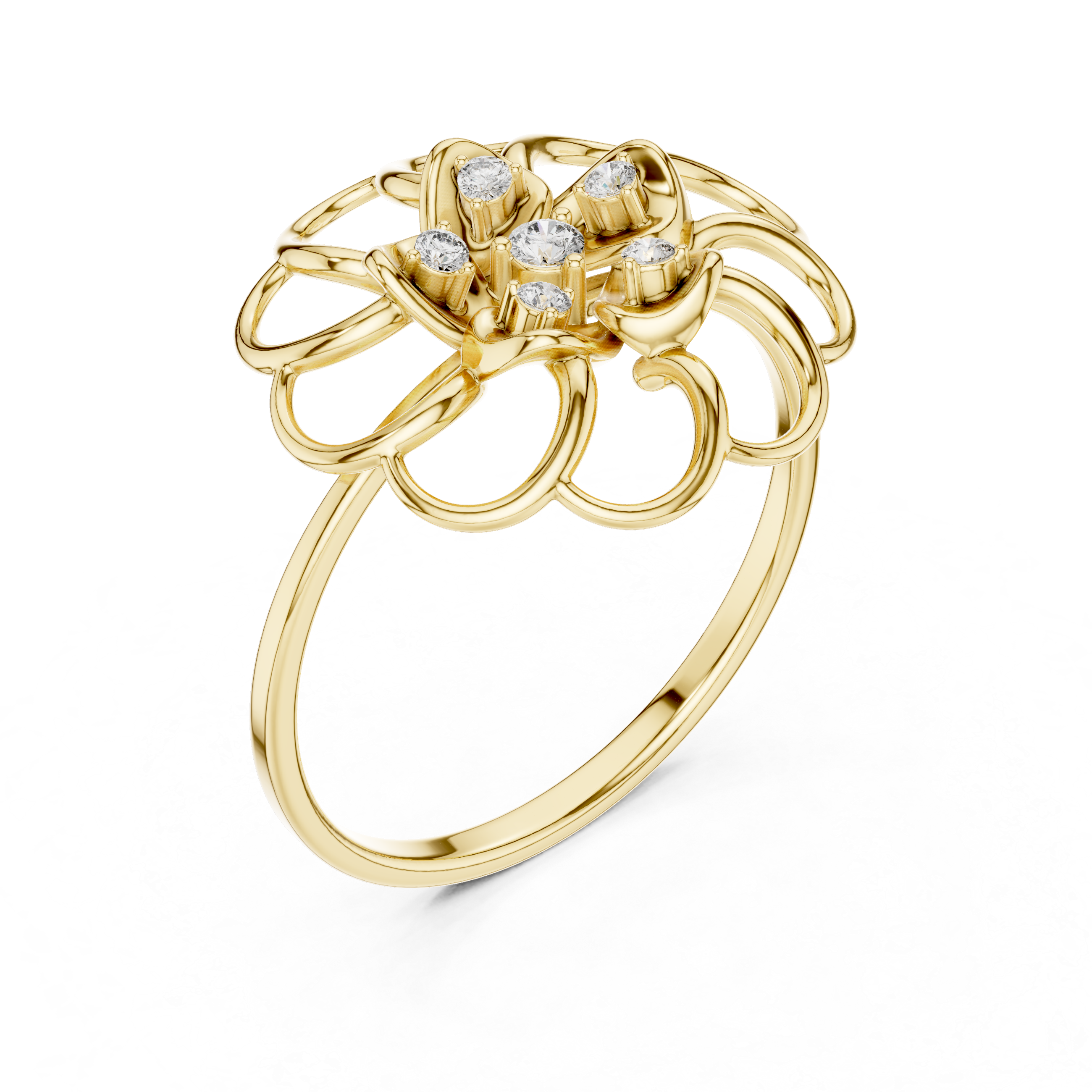 Elegant Floral Cluster Lab Grown Diamond Ring