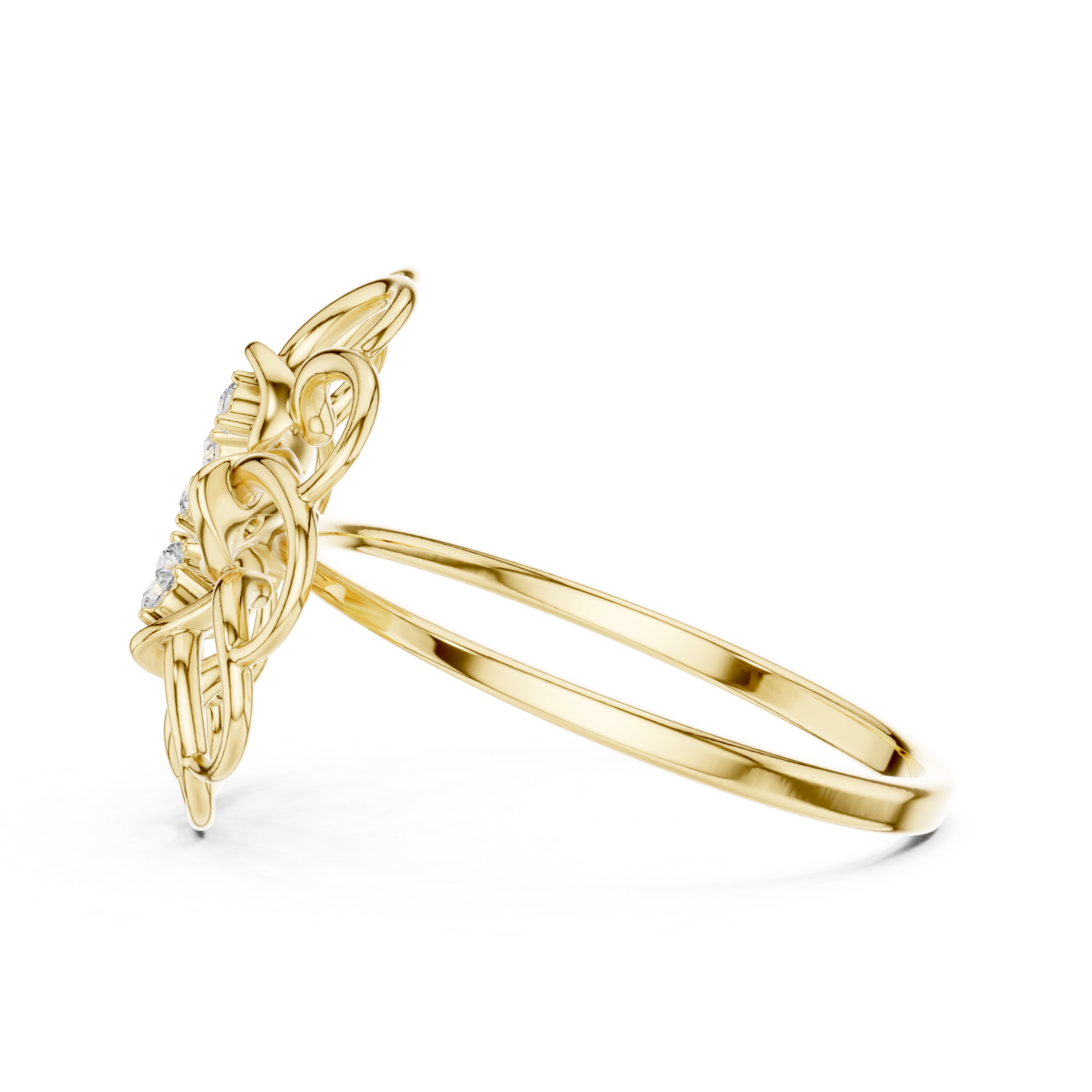 Elegant Floral Cluster Lab Grown Diamond Ring