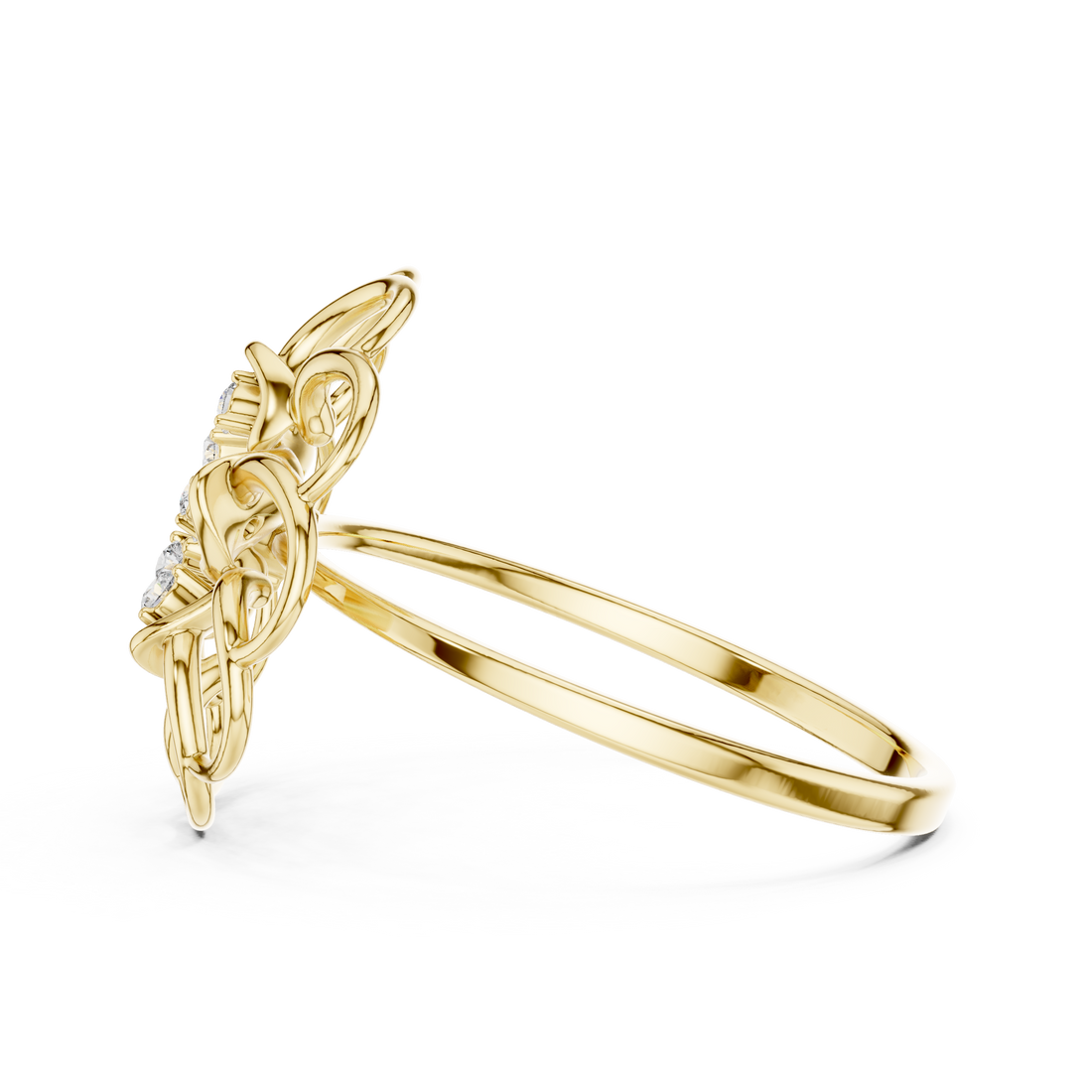 Elegant Floral Cluster Lab Grown Diamond Ring