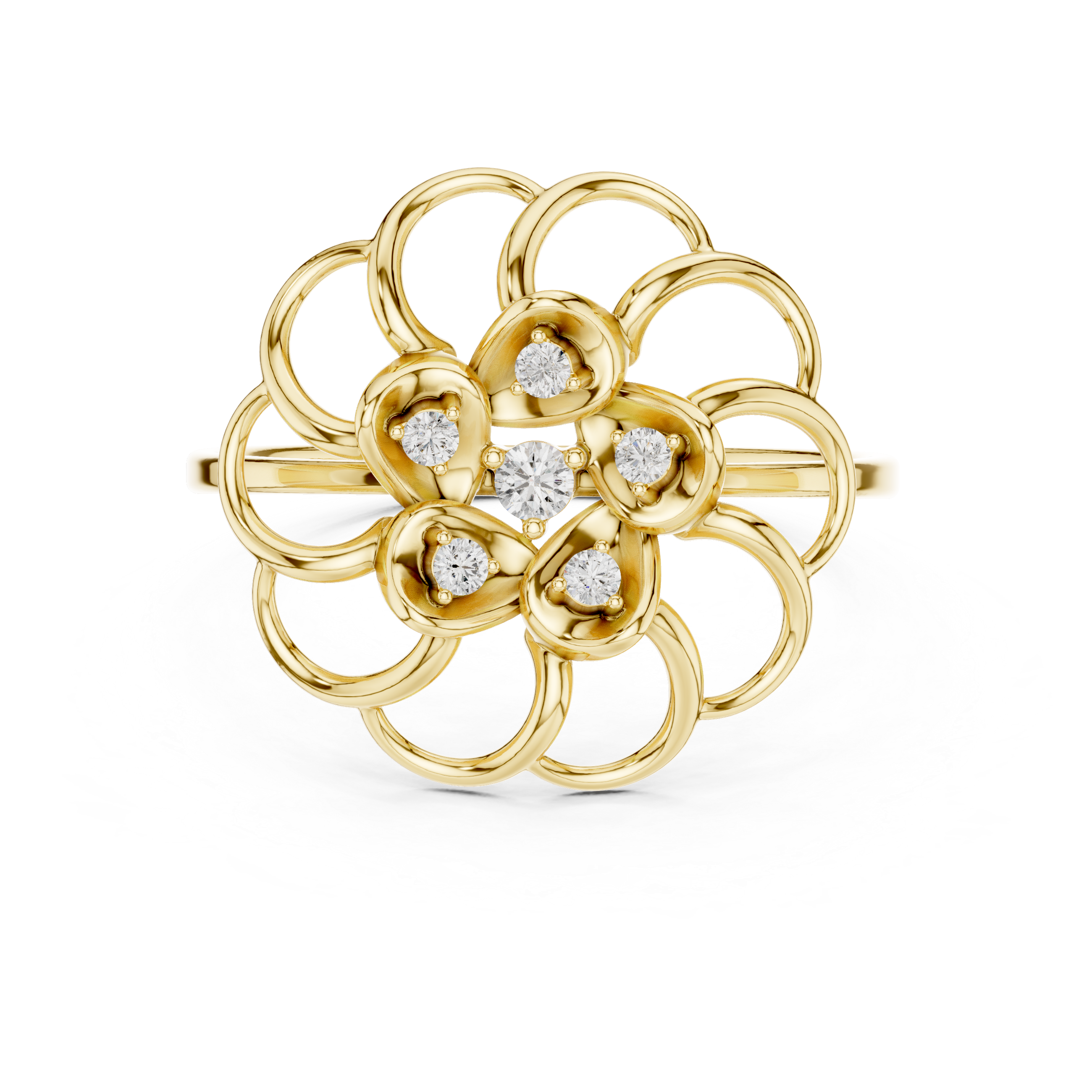 Elegant Floral Cluster Lab Grown Diamond Ring