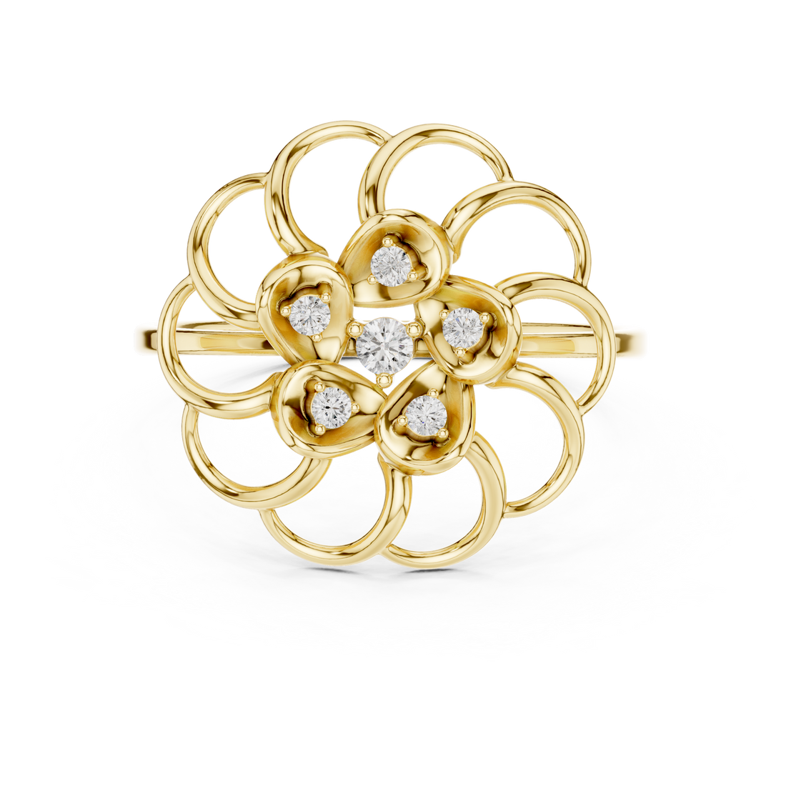 Elegant Floral Cluster Lab Grown Diamond Ring