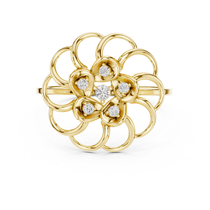Elegant Floral Cluster Lab Grown Diamond Ring