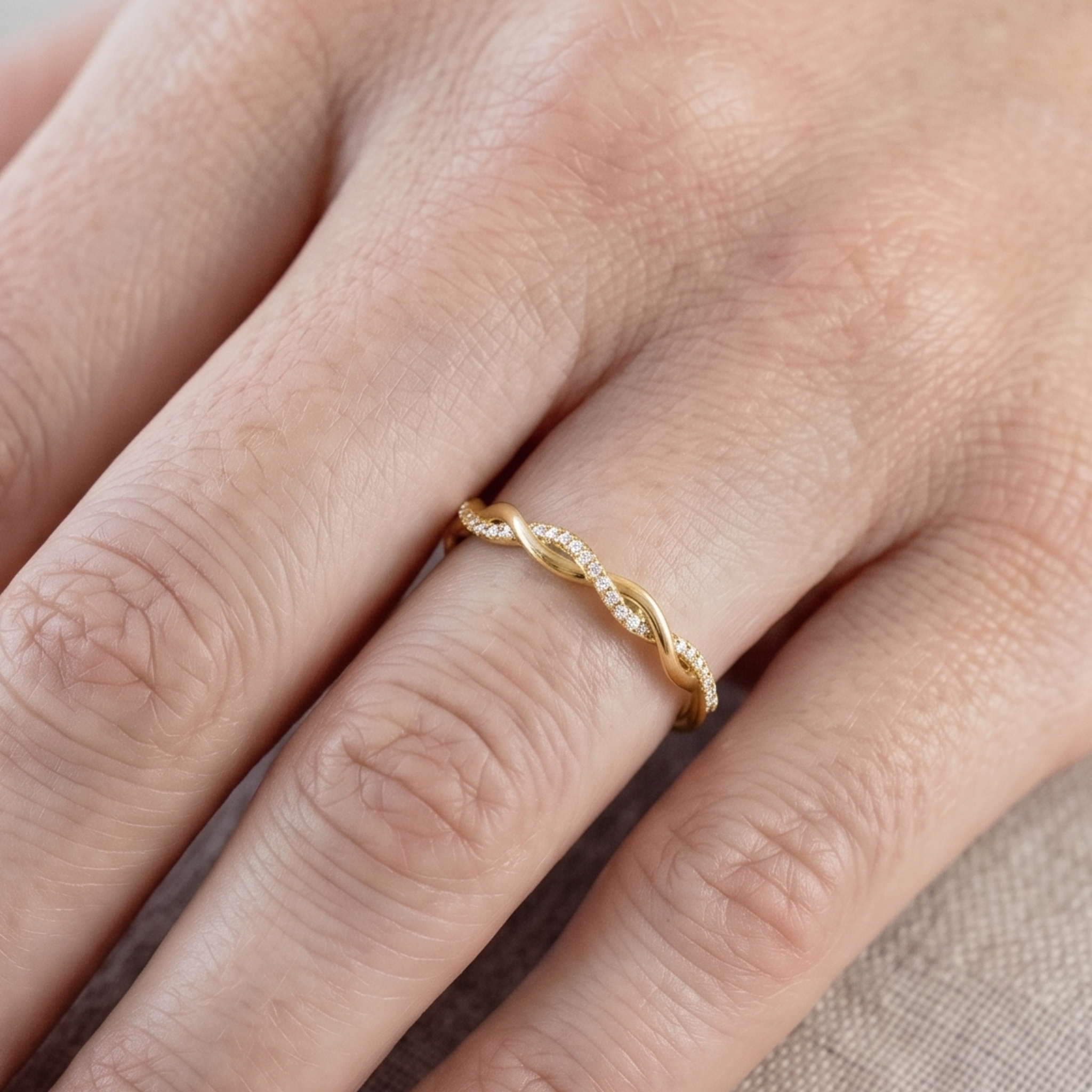 40 round diamond infinity-inspired ring by Kiashaa Jewellery
