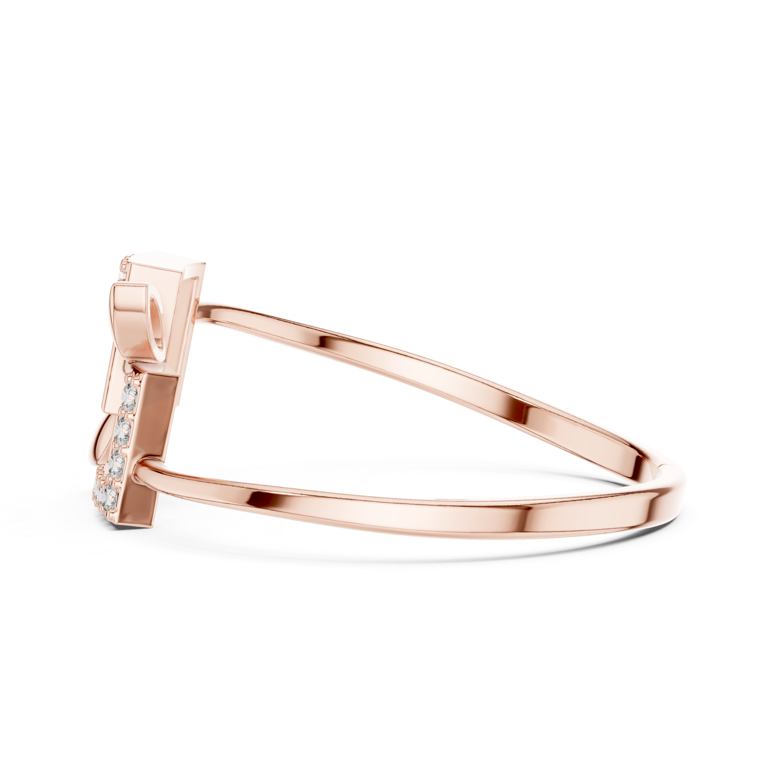 Geometric Petal Diamond Ring in Rose Gold – Lab Grown Diamond