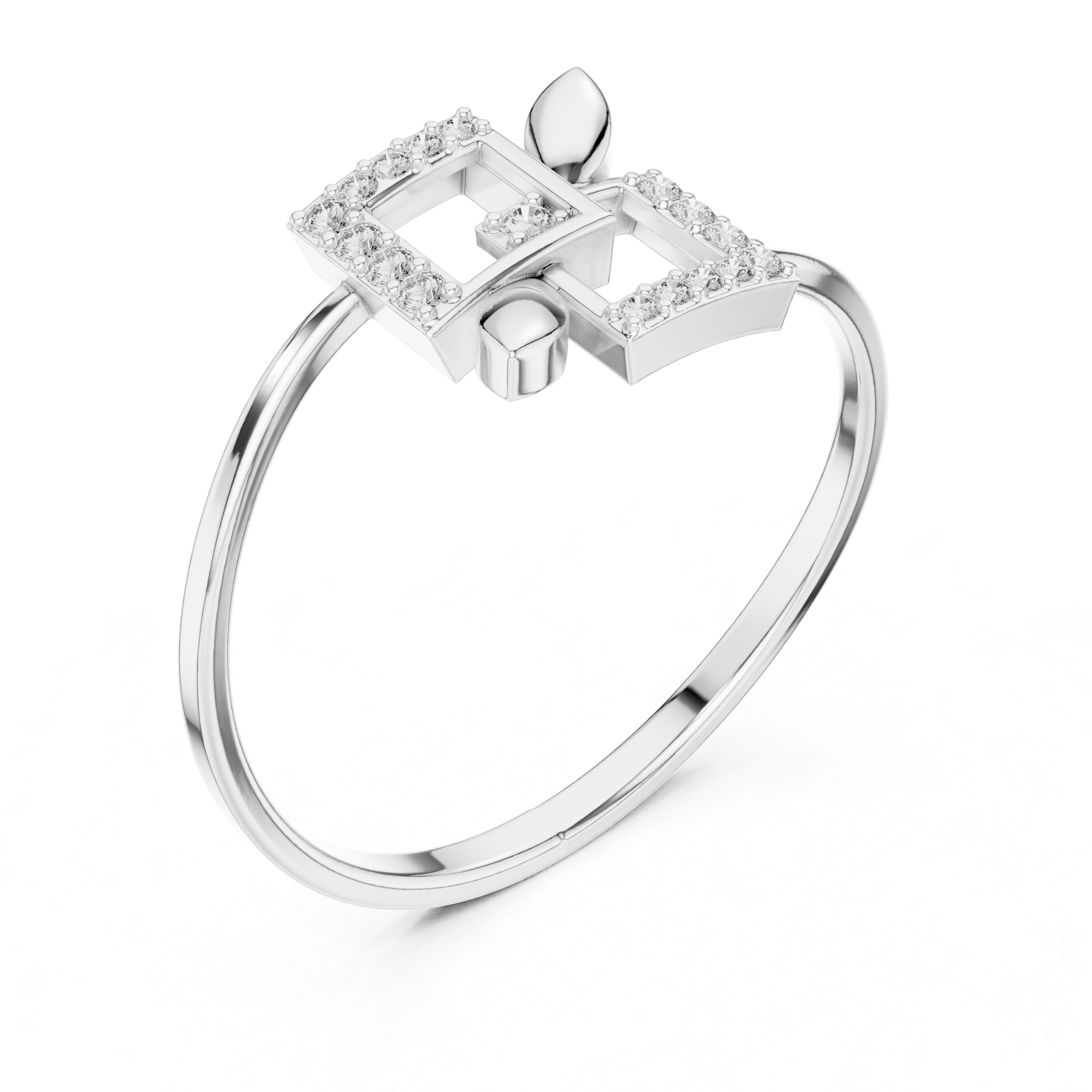 Geometric Petal Diamond Ring in Rose Gold – Lab Grown Diamond