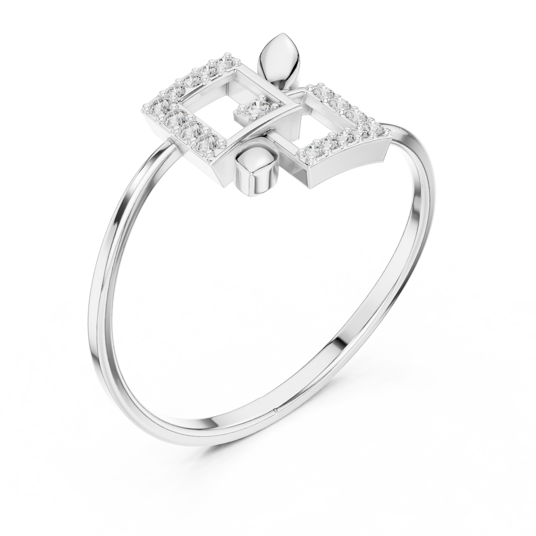 Geometric Petal Diamond Ring in Rose Gold – Lab Grown Diamond
