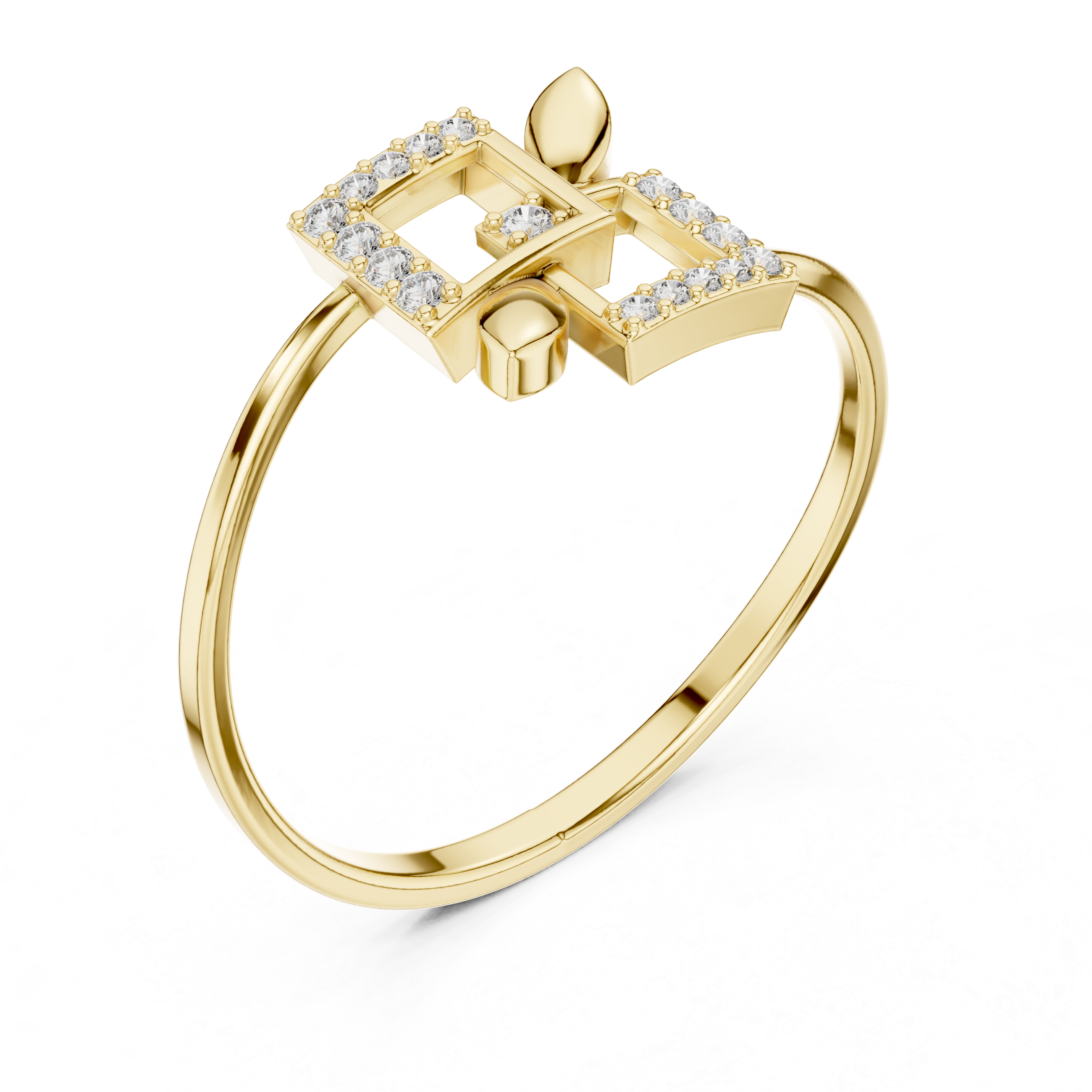 Geometric Petal Diamond Ring in Rose Gold – Lab Grown Diamond