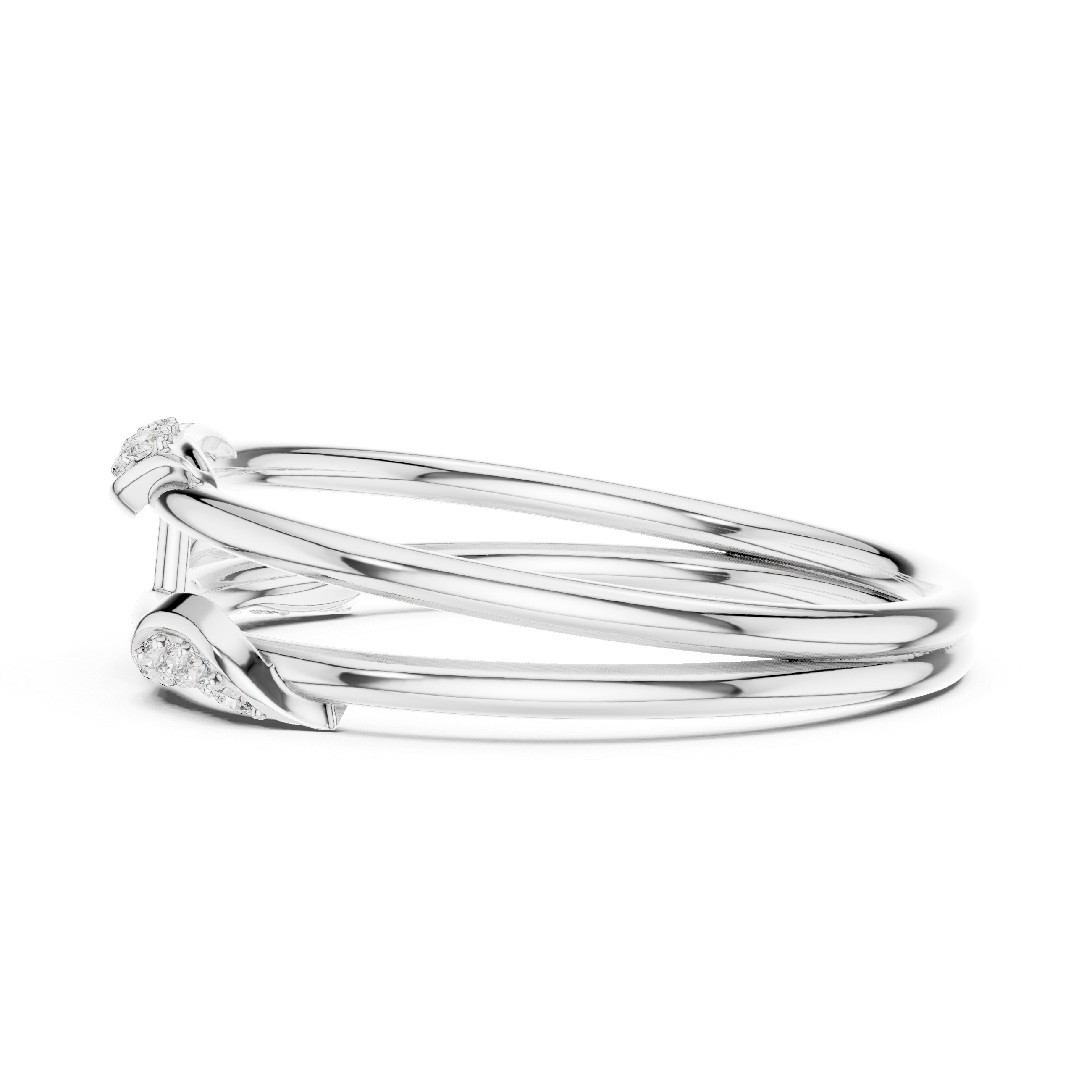 Elegant Rose Gold Lab-Grown Diamond Twin Band Ring