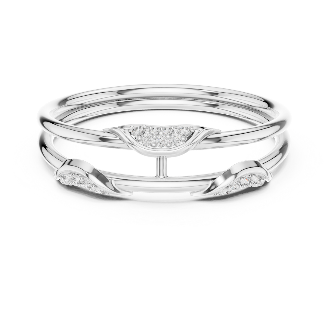 Elegant Rose Gold Lab-Grown Diamond Twin Band Ring