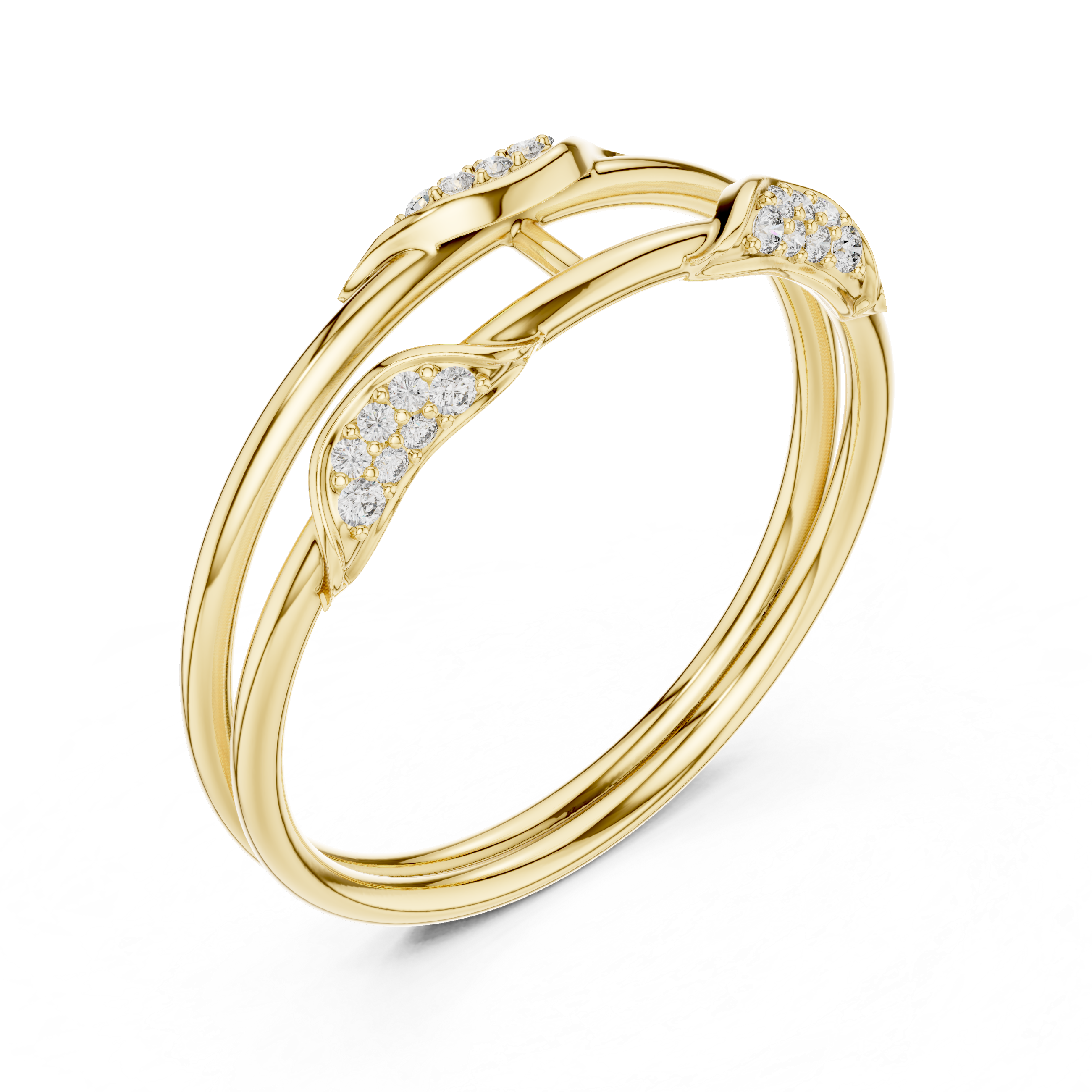 Elegant Rose Gold Lab-Grown Diamond Twin Band Ring