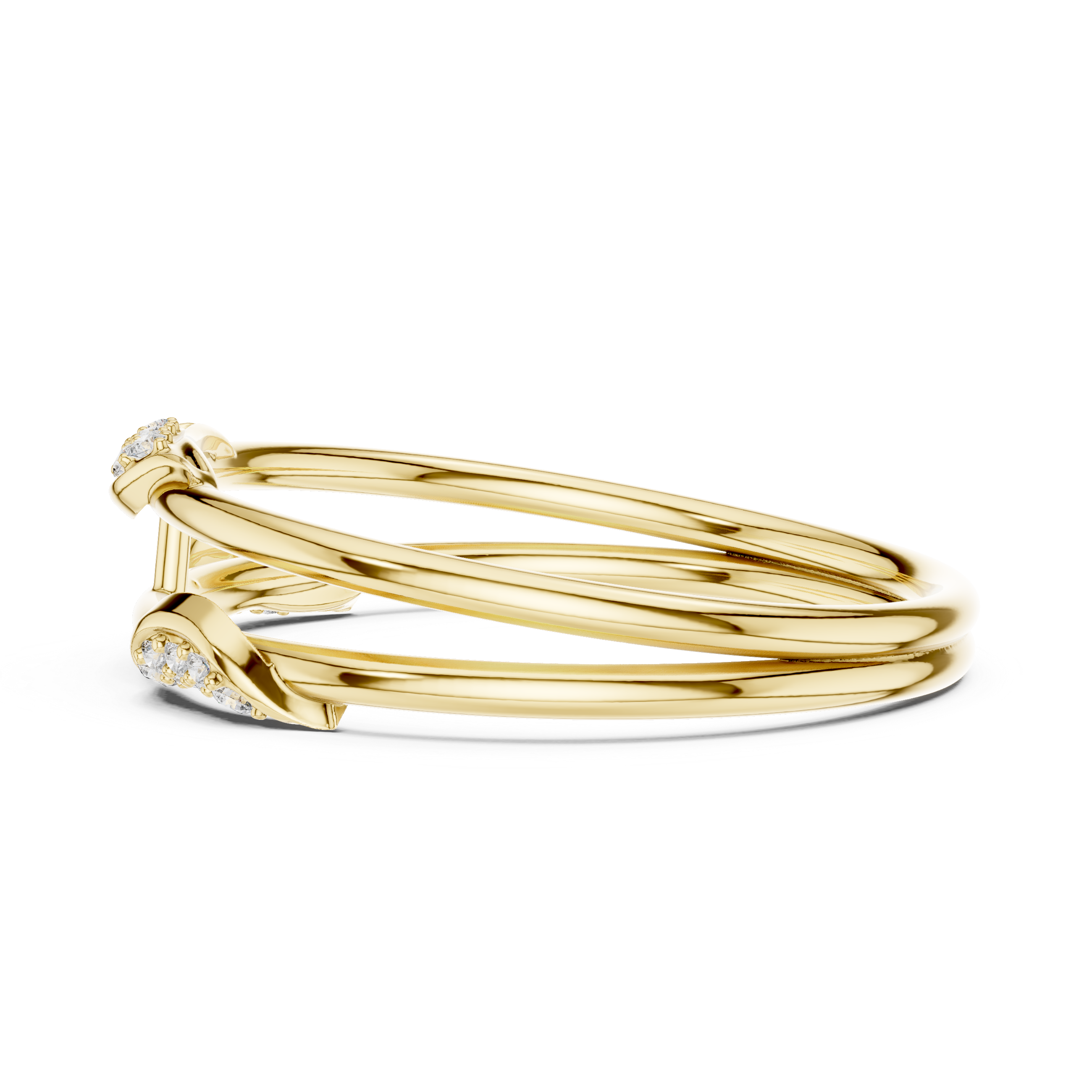 Elegant Rose Gold Lab-Grown Diamond Twin Band Ring