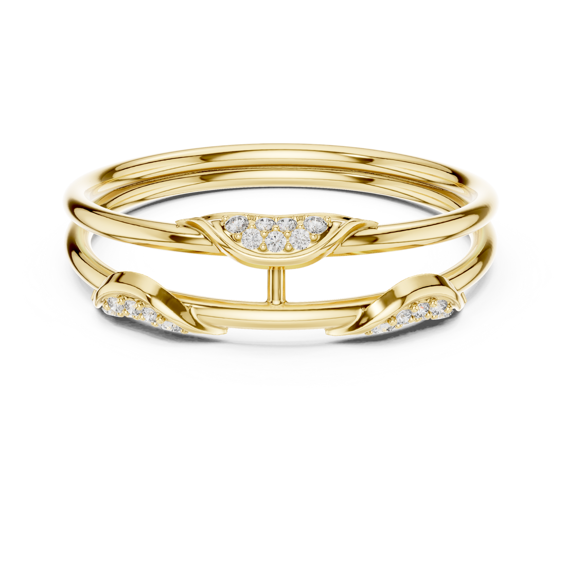 Elegant Rose Gold Lab-Grown Diamond Twin Band Ring