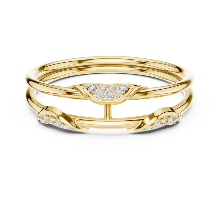 Elegant Rose Gold Lab-Grown Diamond Twin Band Ring