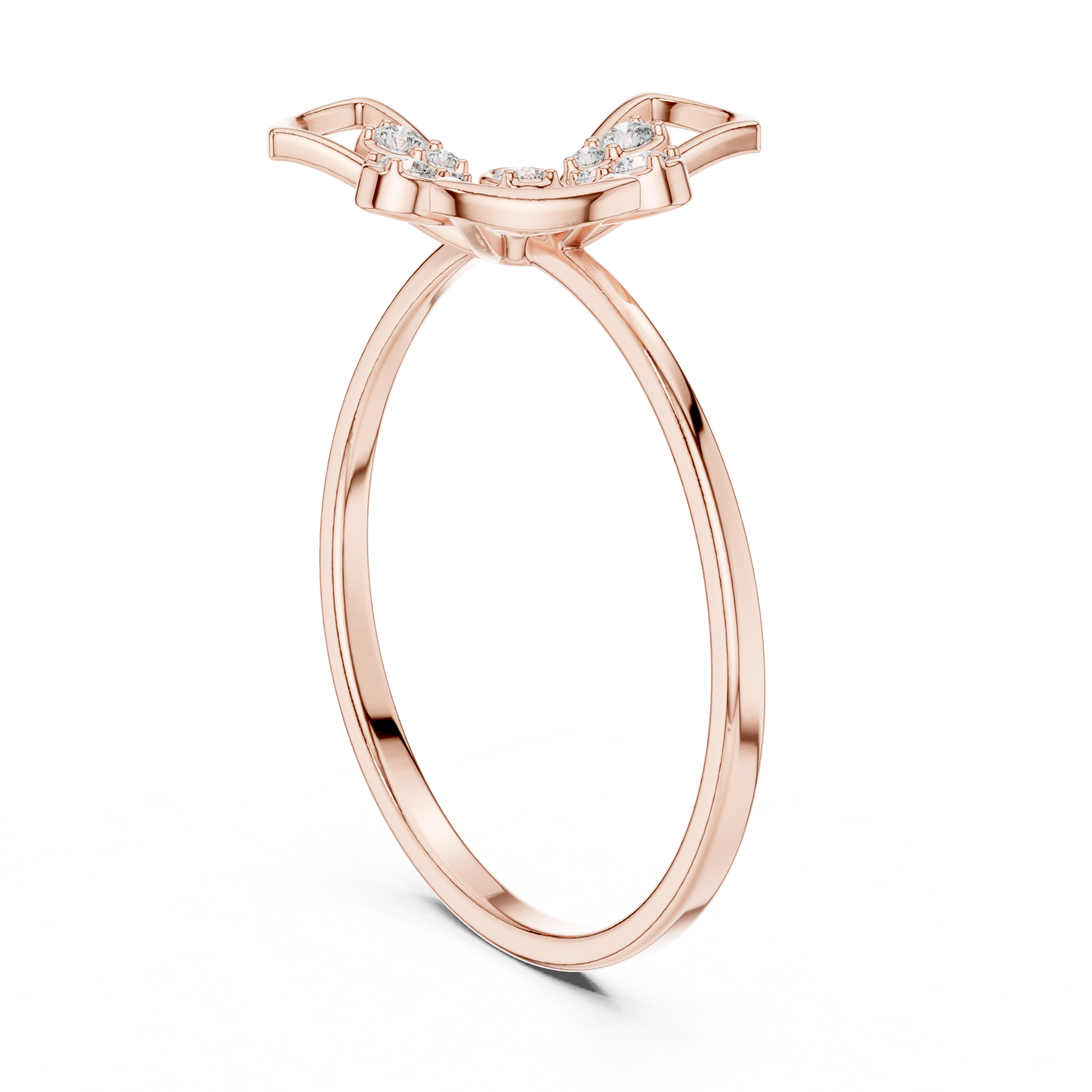 Rose Gold Diamond Butterfly Ring