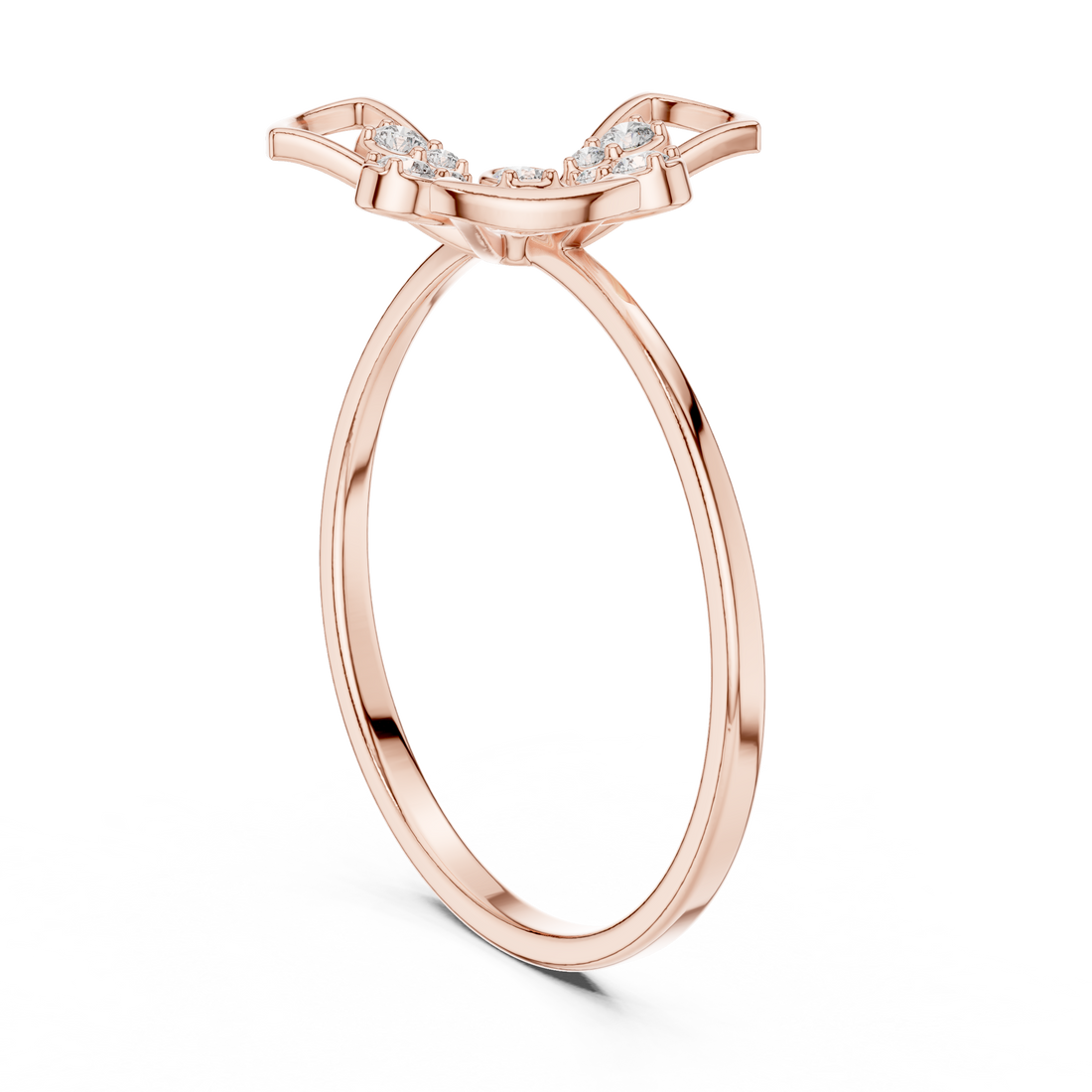 Rose Gold Diamond Butterfly Ring