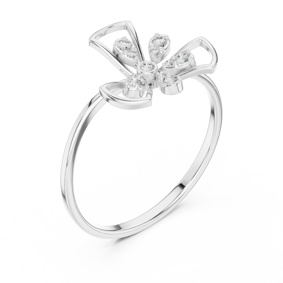Rose Gold Diamond Butterfly Ring