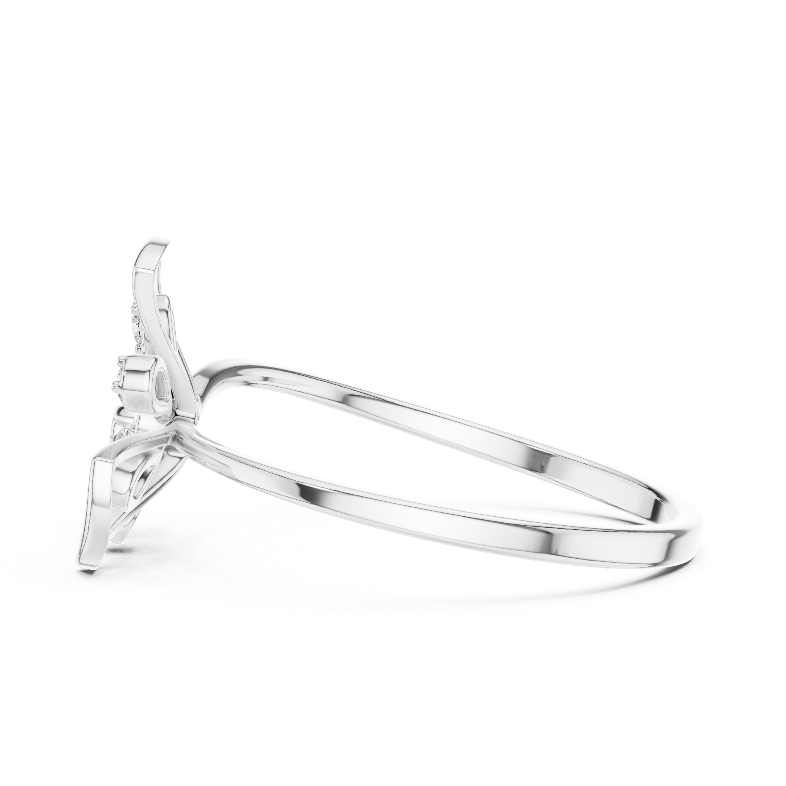 Rose Gold Diamond Butterfly Ring