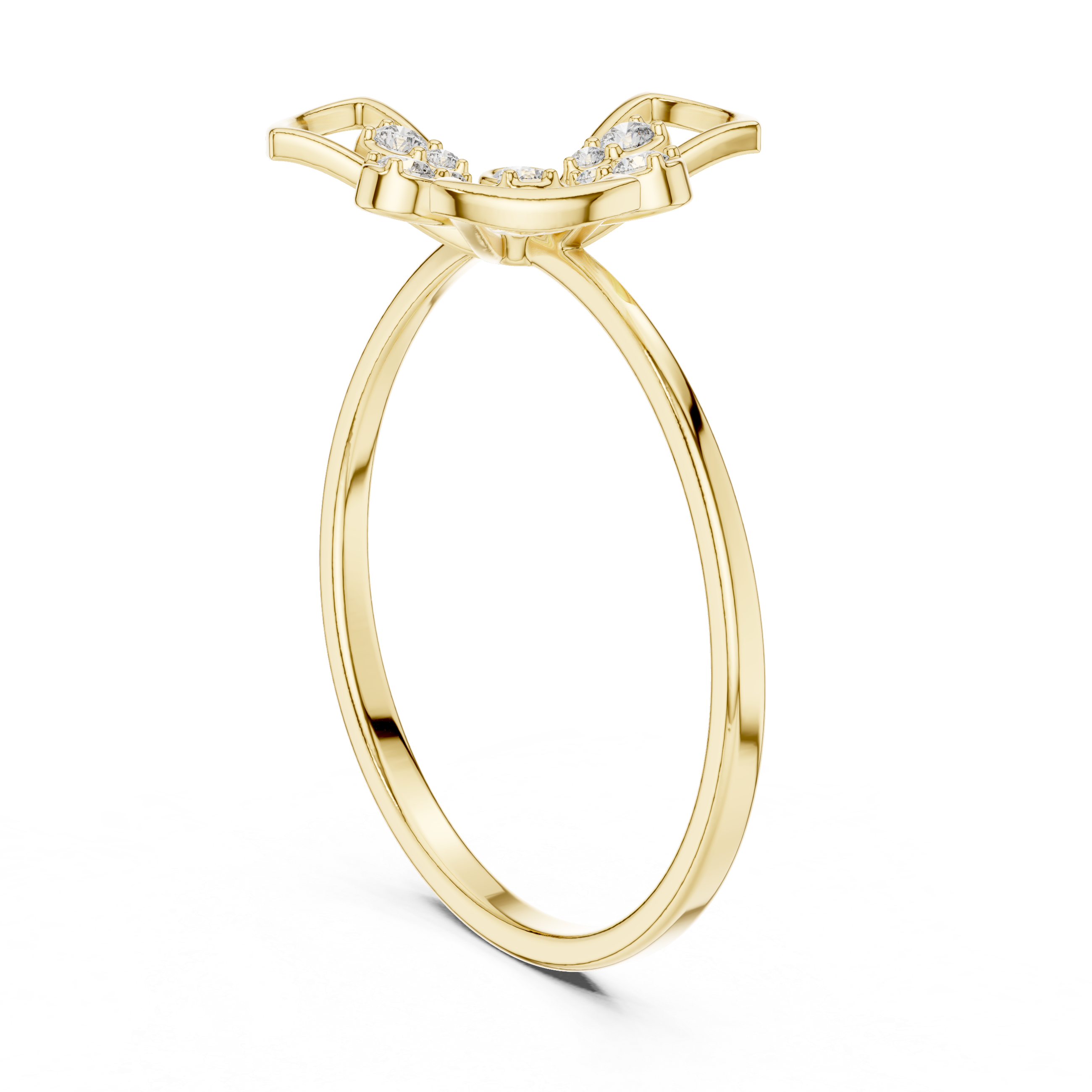 Rose Gold Diamond Butterfly Ring