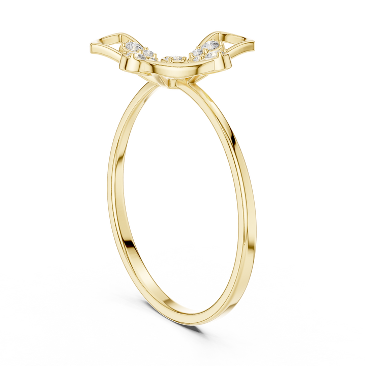 Rose Gold Diamond Butterfly Ring
