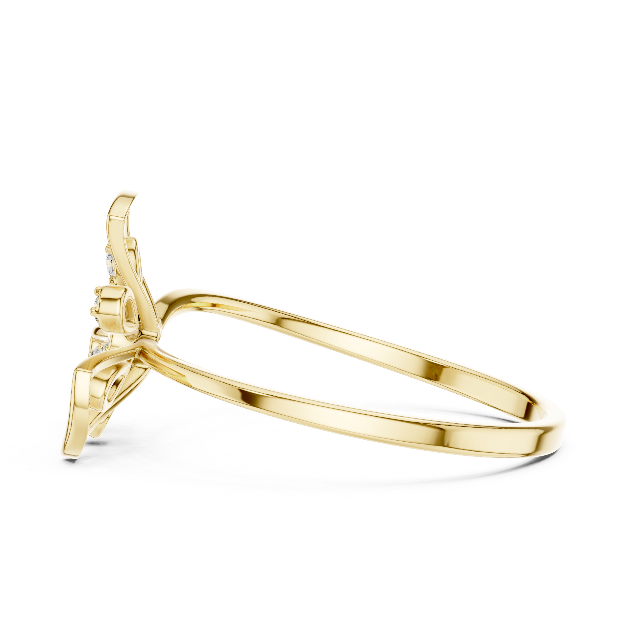 Rose Gold Diamond Butterfly Ring