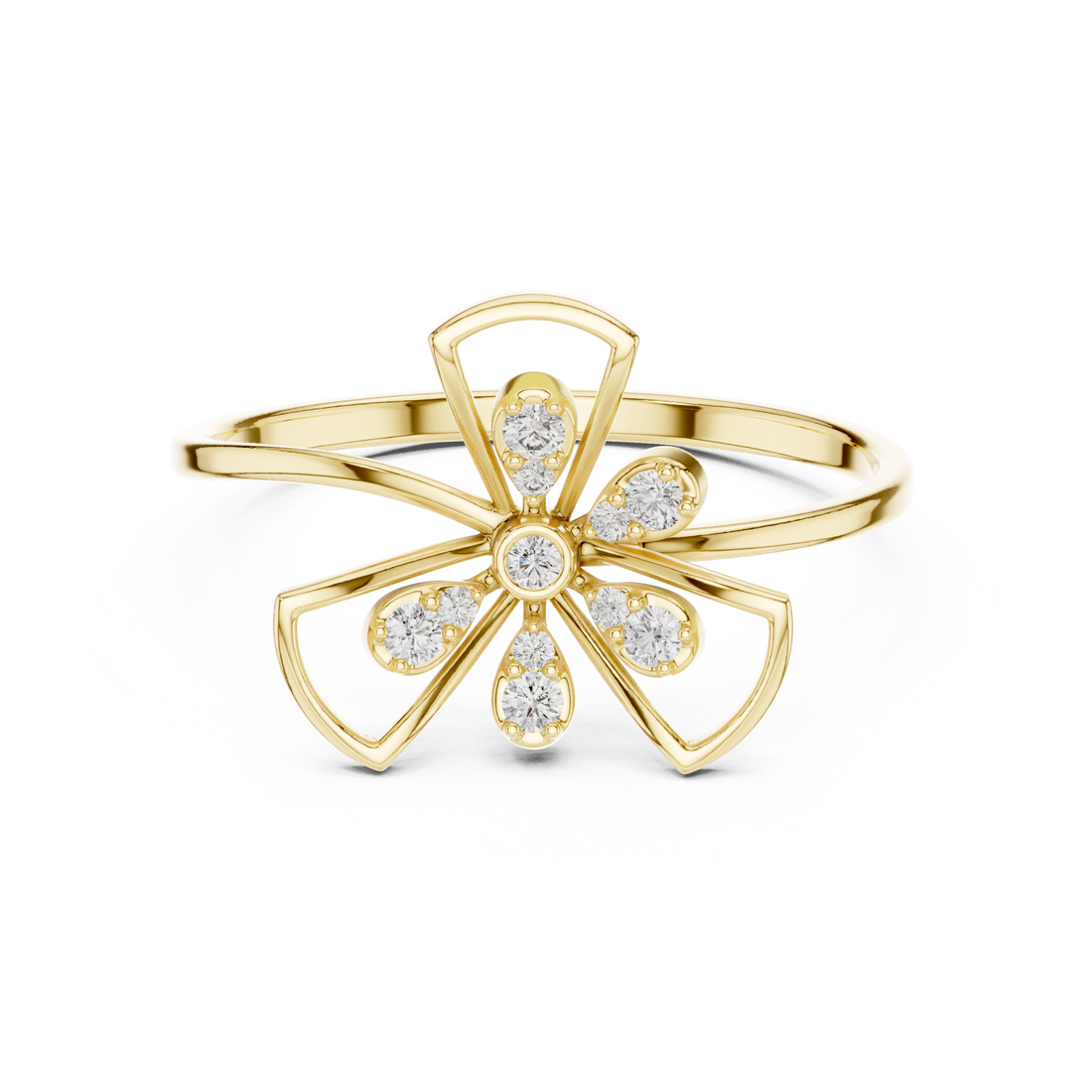 Rose Gold Diamond Butterfly Ring