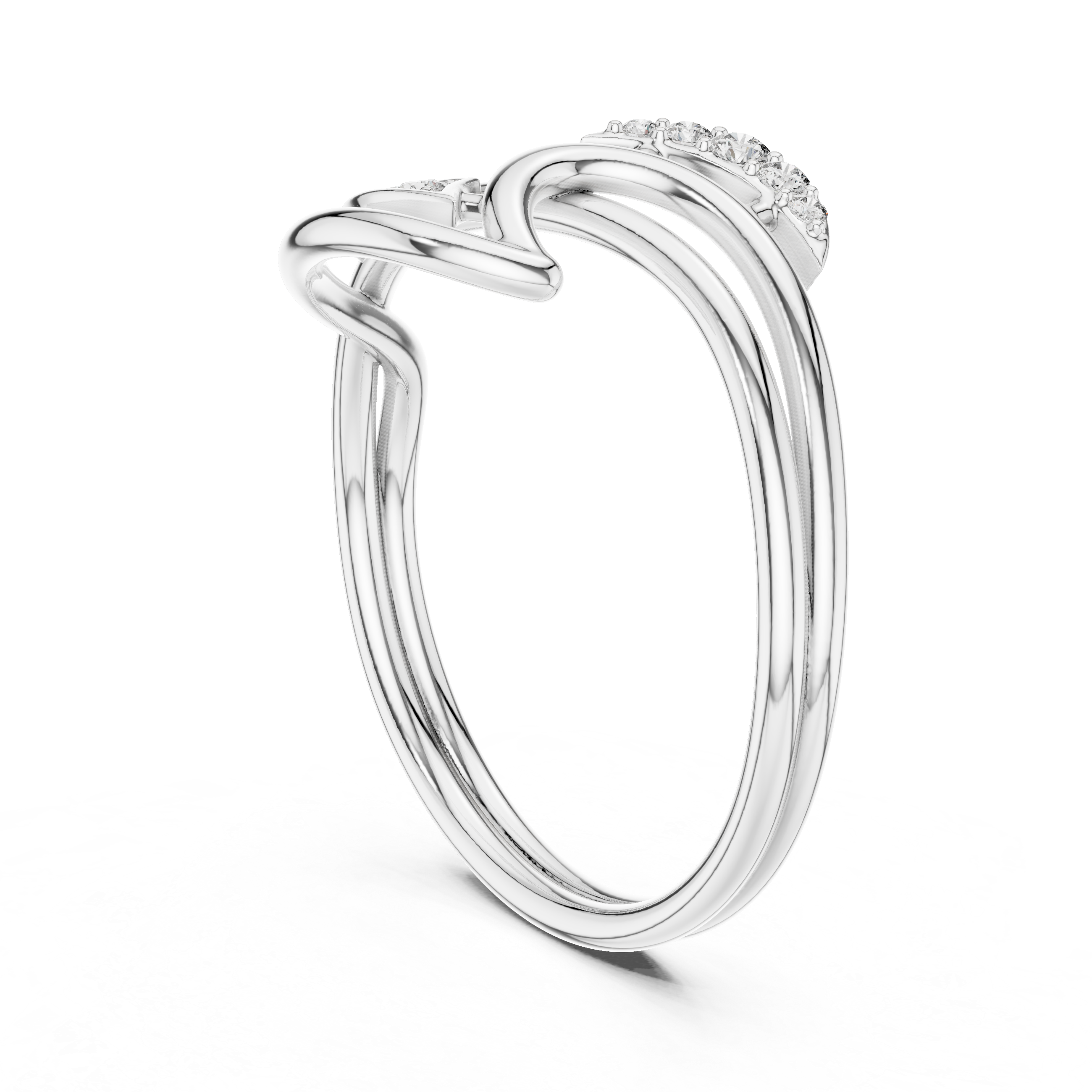 Elegant Twisted Rose Gold Lab Grown Diamond Ring