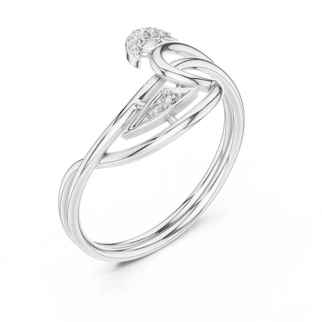 Elegant Twisted Rose Gold Lab Grown Diamond Ring