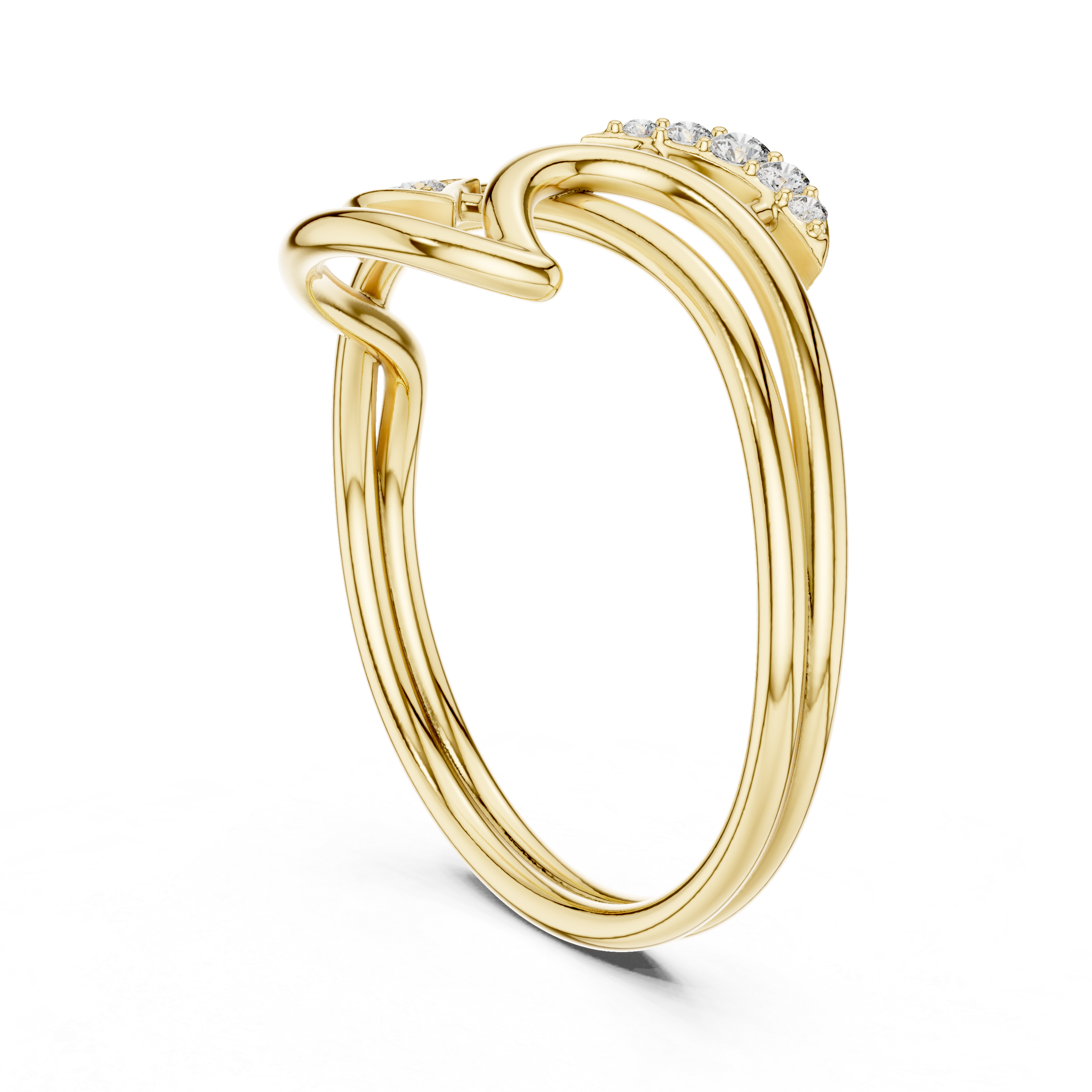 Elegant Twisted Rose Gold Lab Grown Diamond Ring