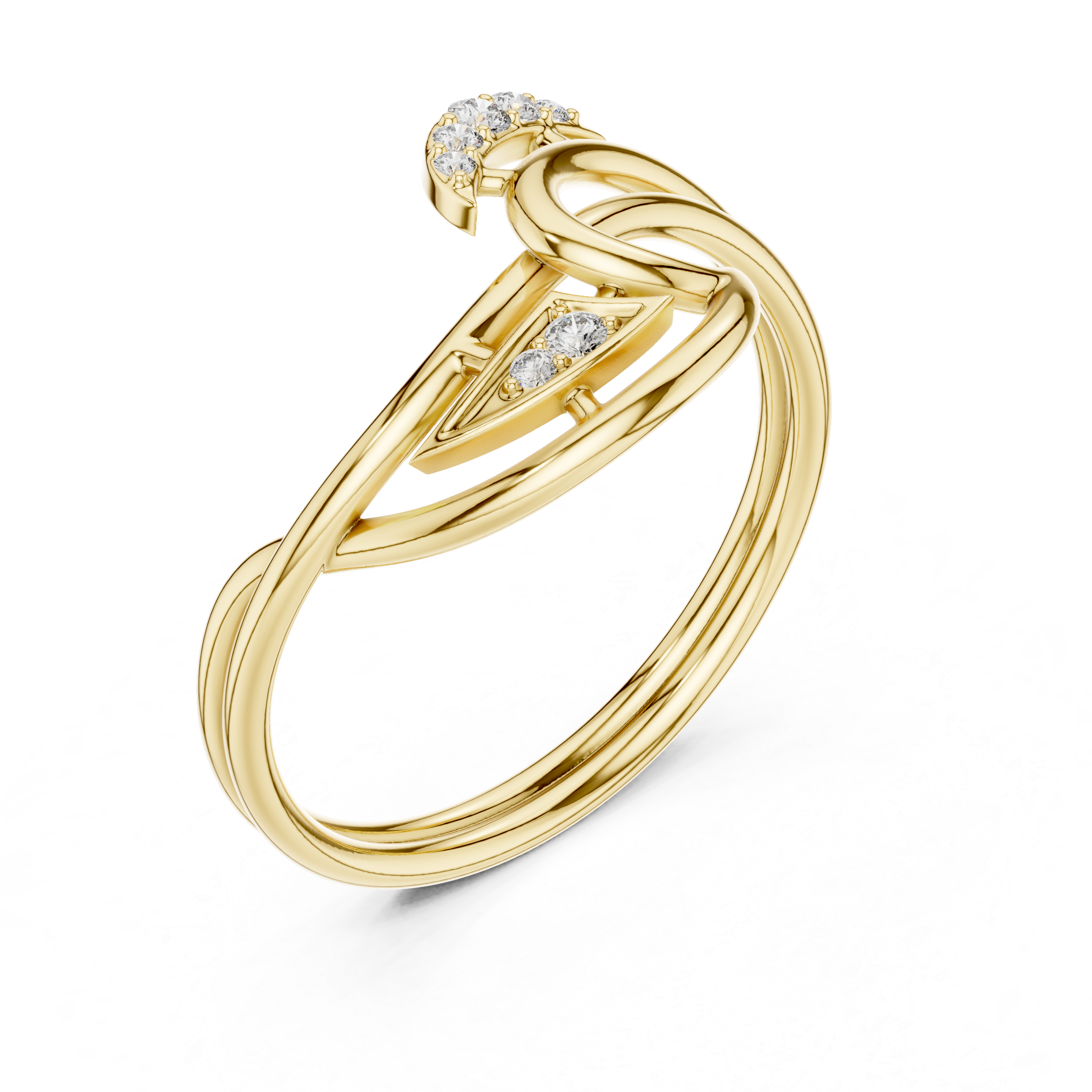 Elegant Twisted Rose Gold Lab Grown Diamond Ring
