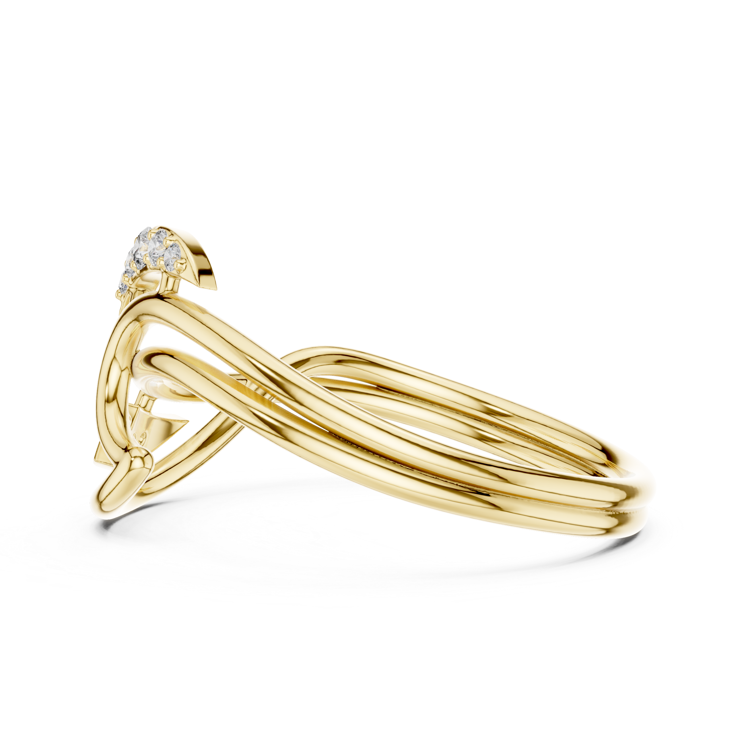 Elegant Twisted Rose Gold Lab Grown Diamond Ring
