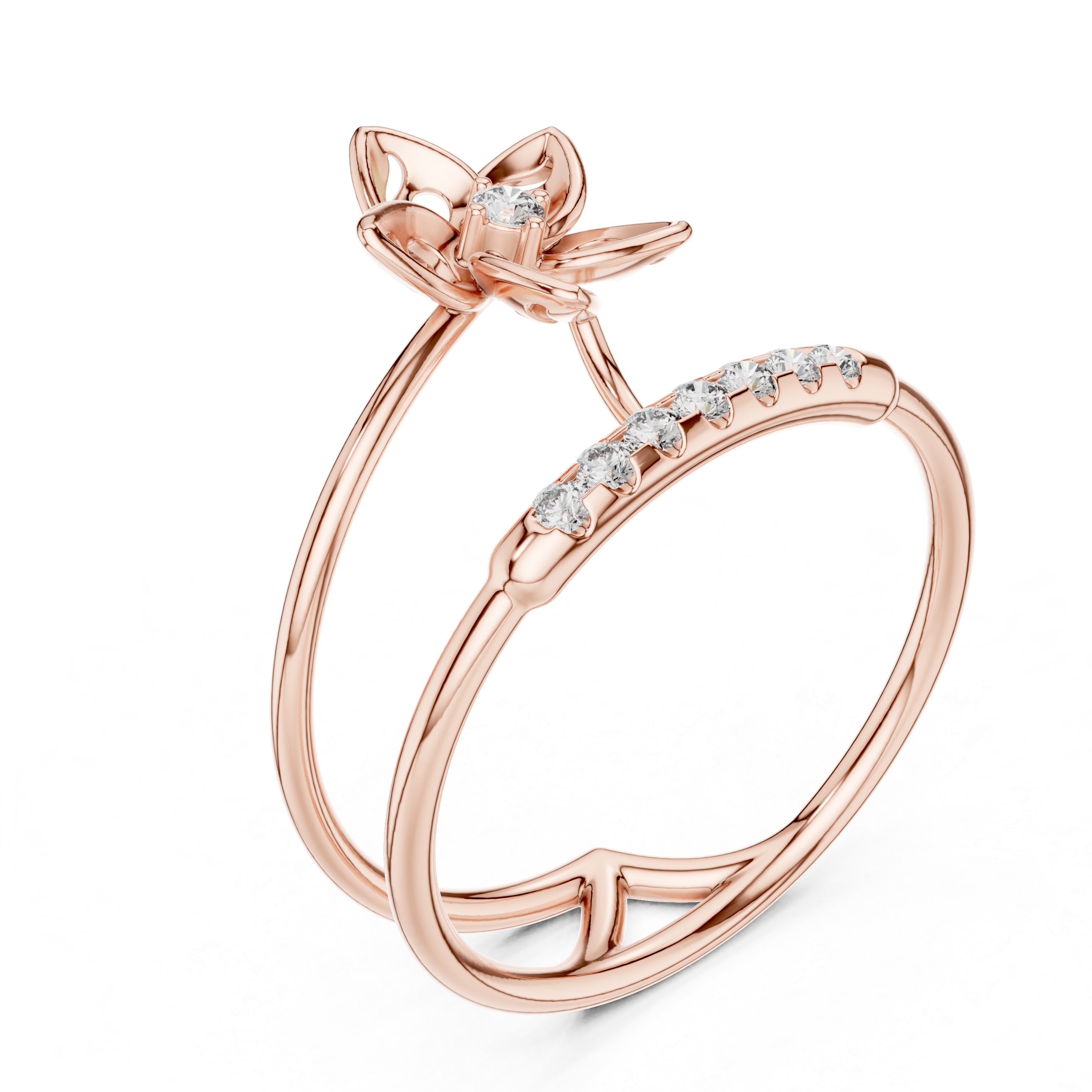Blossom Promise Ring – Rose Gold Lab-Grown Diamond Ring
