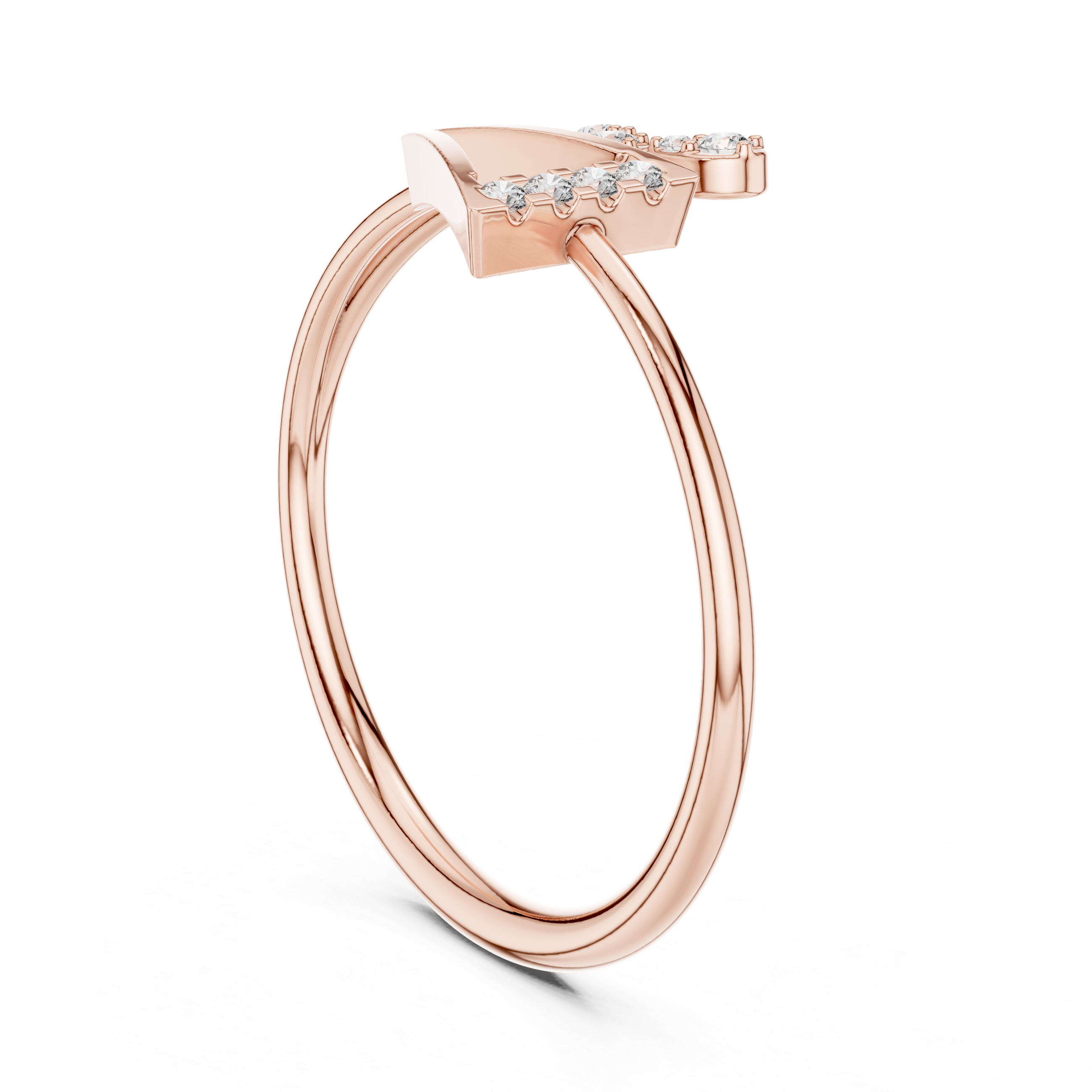 Elegant Rose Gold Lab-Grown Diamond Ring – Minimalist Triangle Design