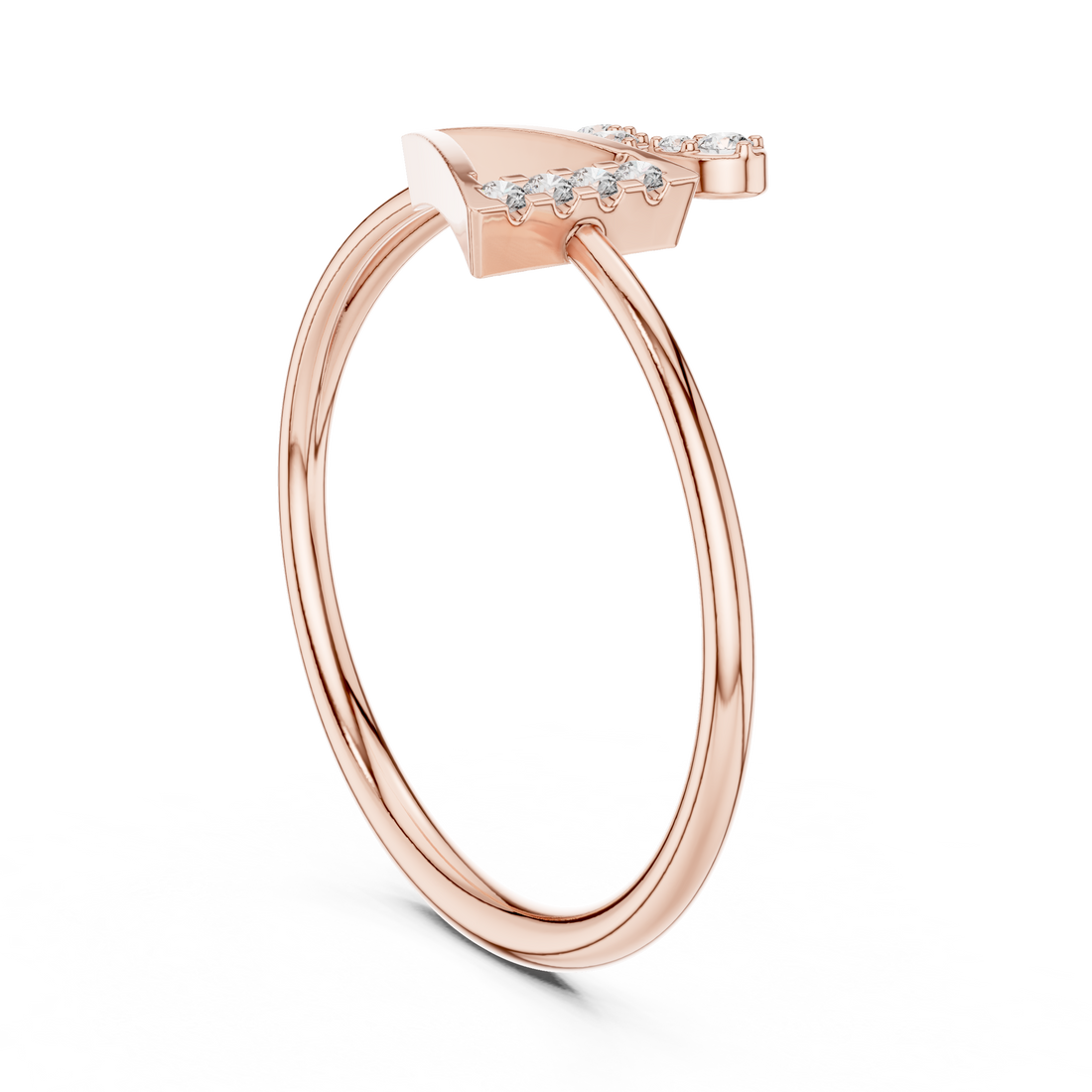 Elegant Rose Gold Lab-Grown Diamond Ring – Minimalist Triangle Design