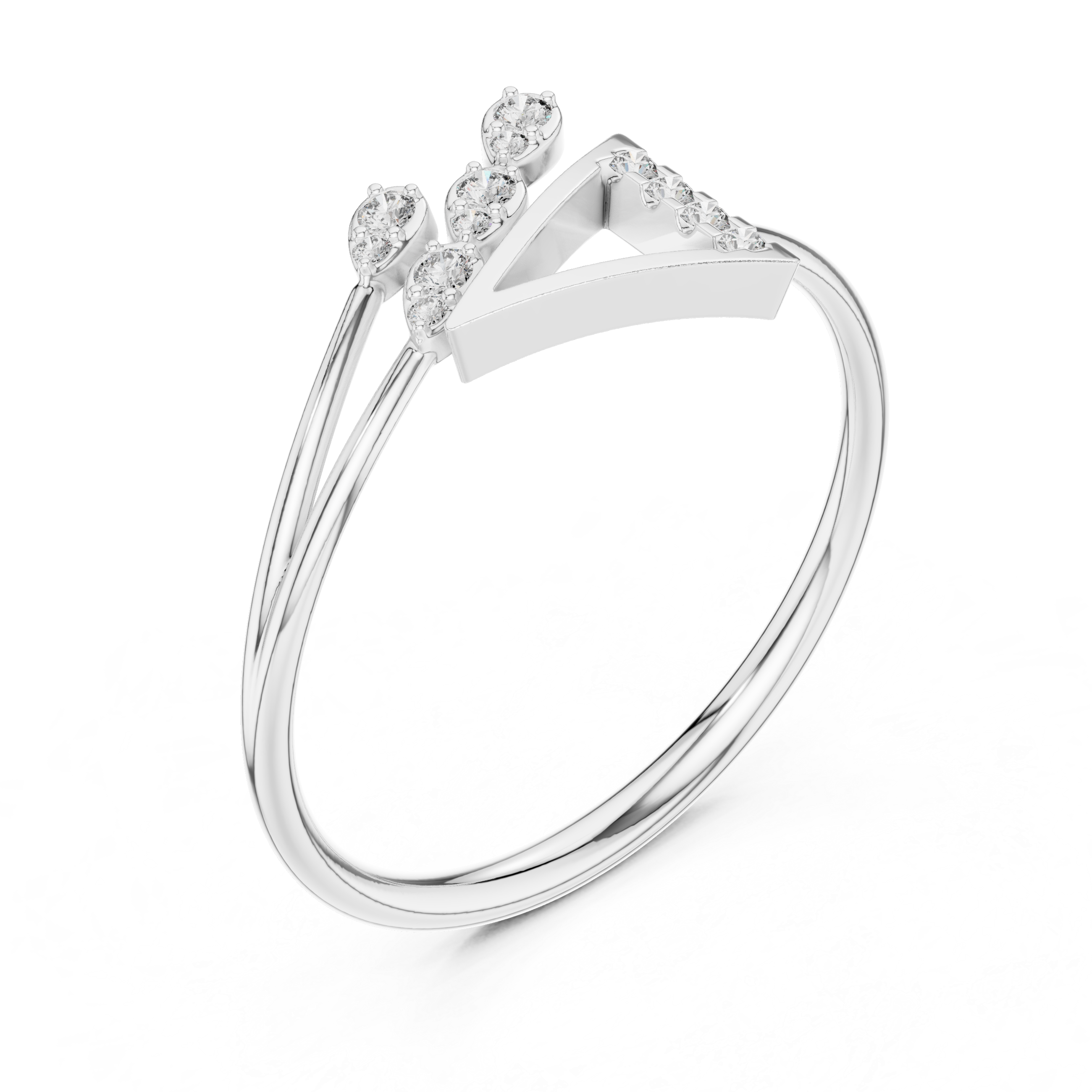 Elegant Rose Gold Lab-Grown Diamond Ring – Minimalist Triangle Design